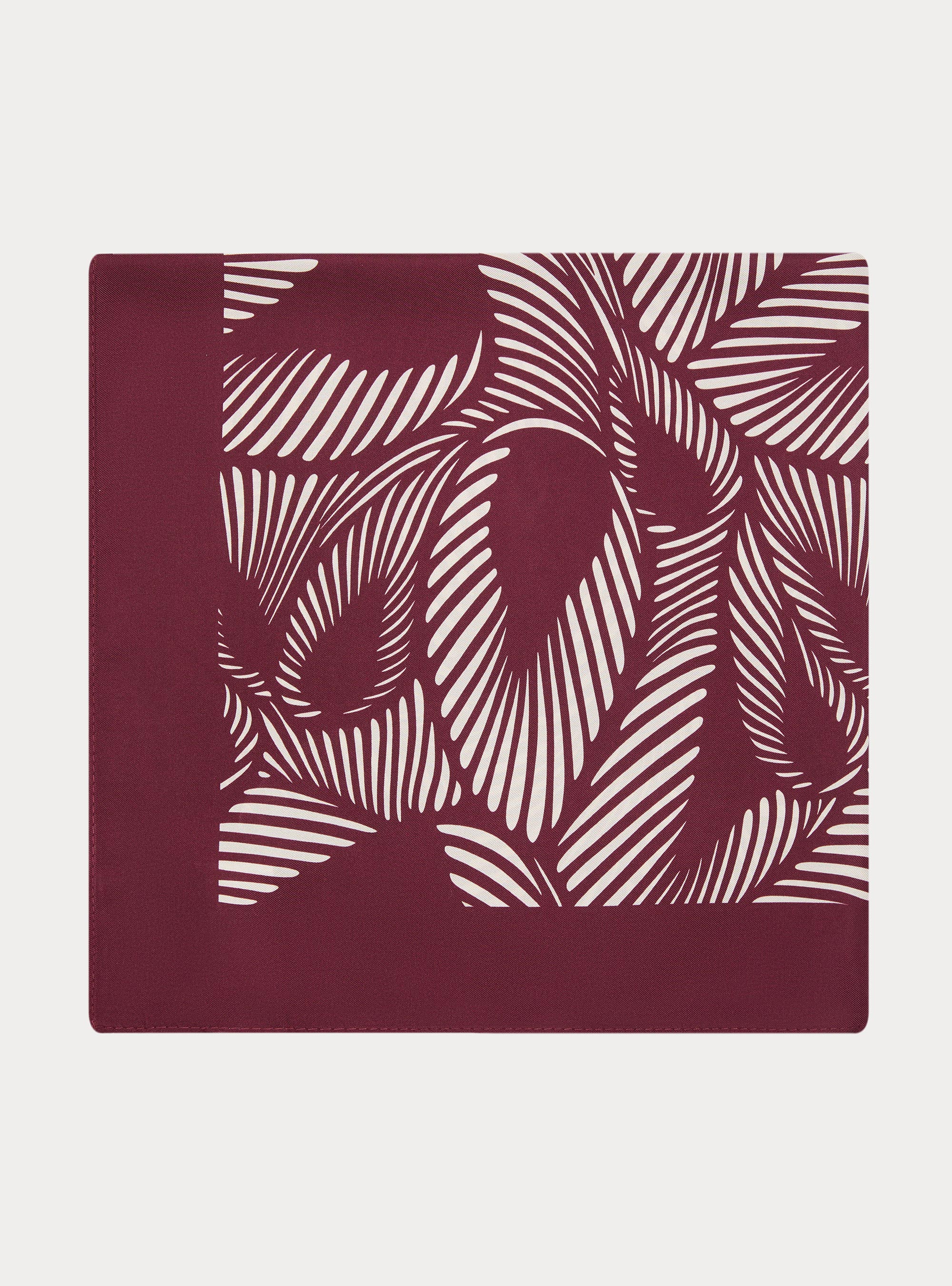 Foulard stampato in seta fantasia, BORDEAUX