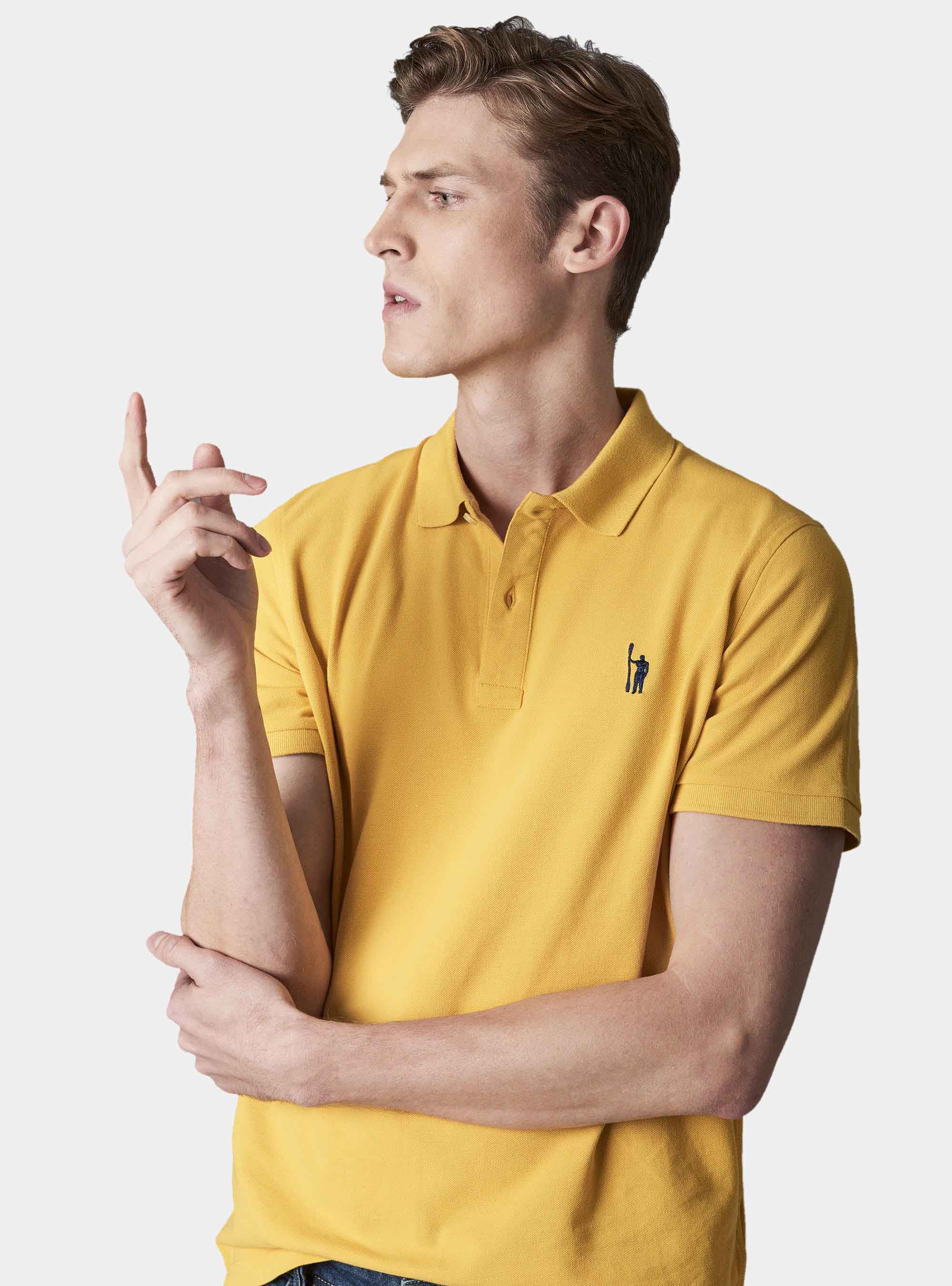 Polo basica in piquet, GIALLO