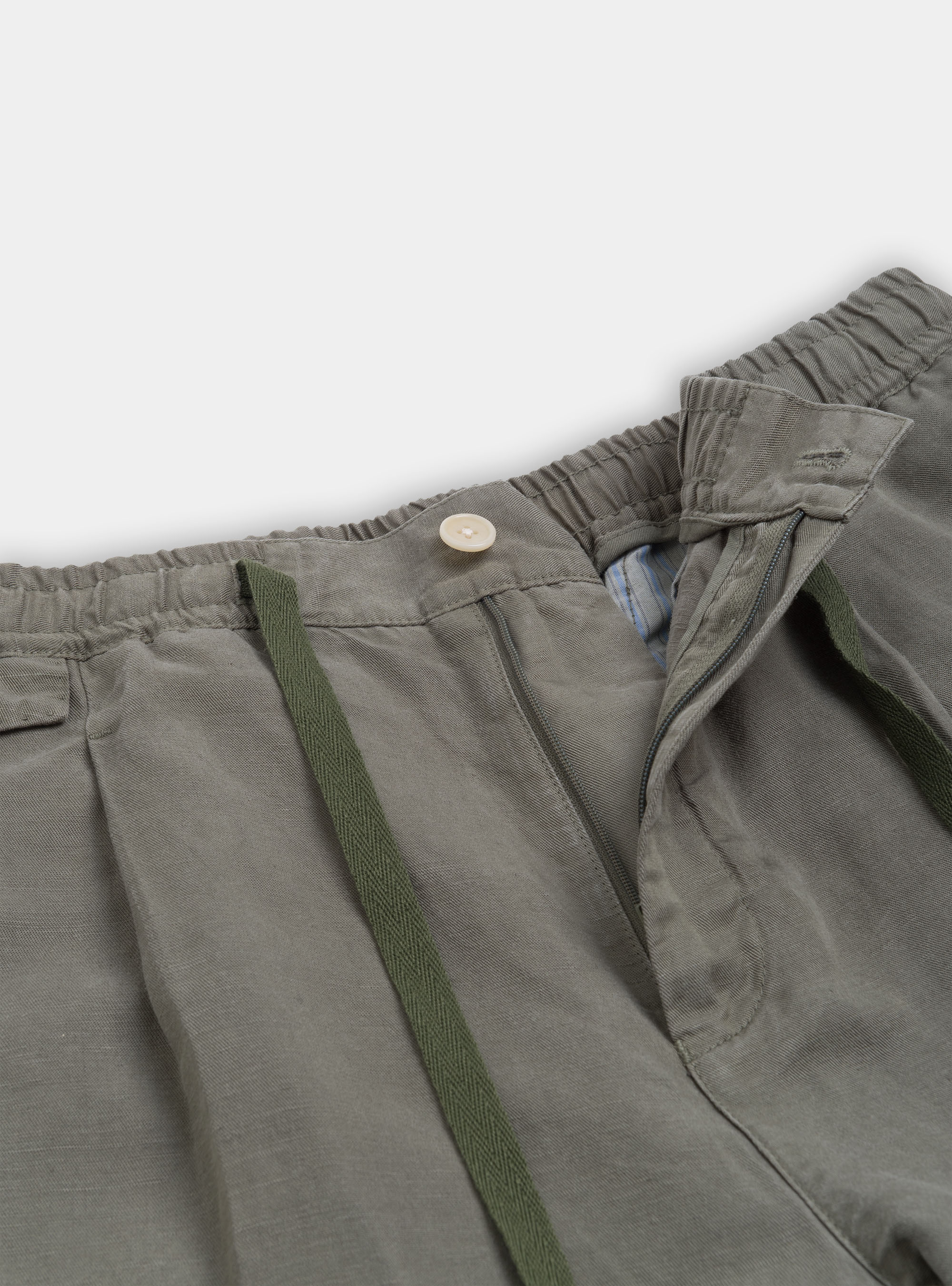 Linen Bermuda shorts with drawstrings, SALVIA 0602C