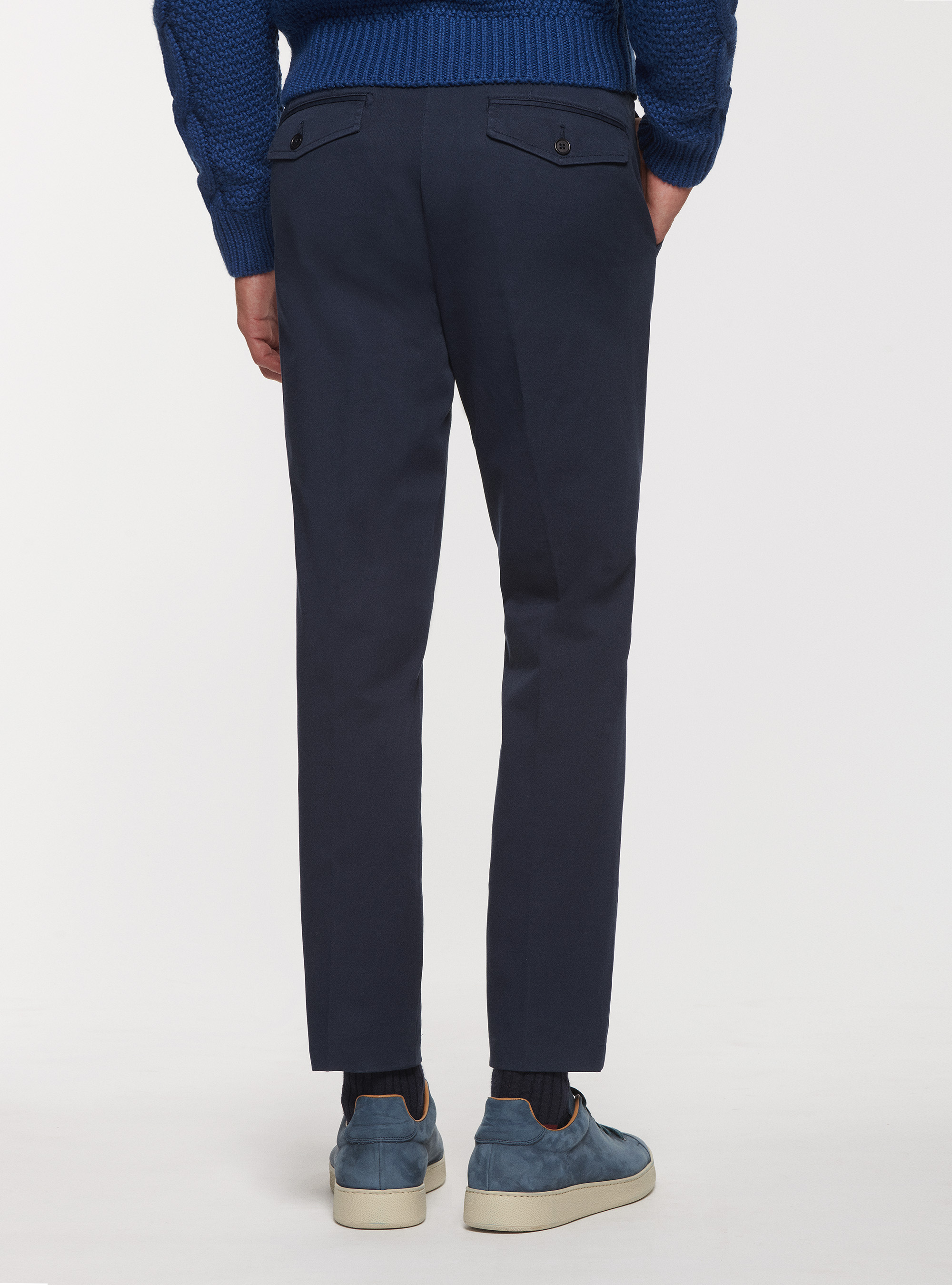 Pantaloni in twill stretch, BLU NAVY