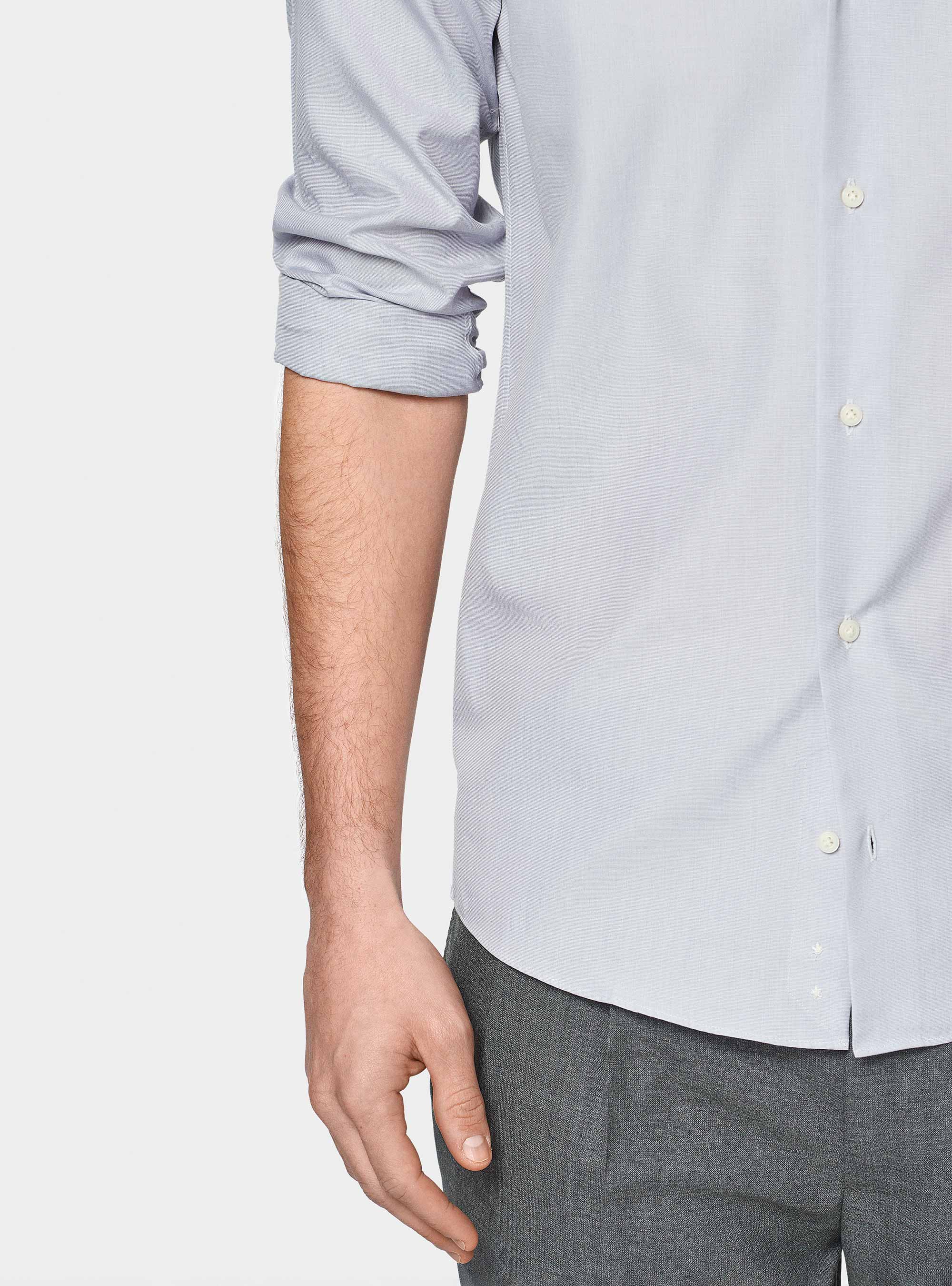 Cotton fil a fil shirt, GRIGIO CHIARO 0256C