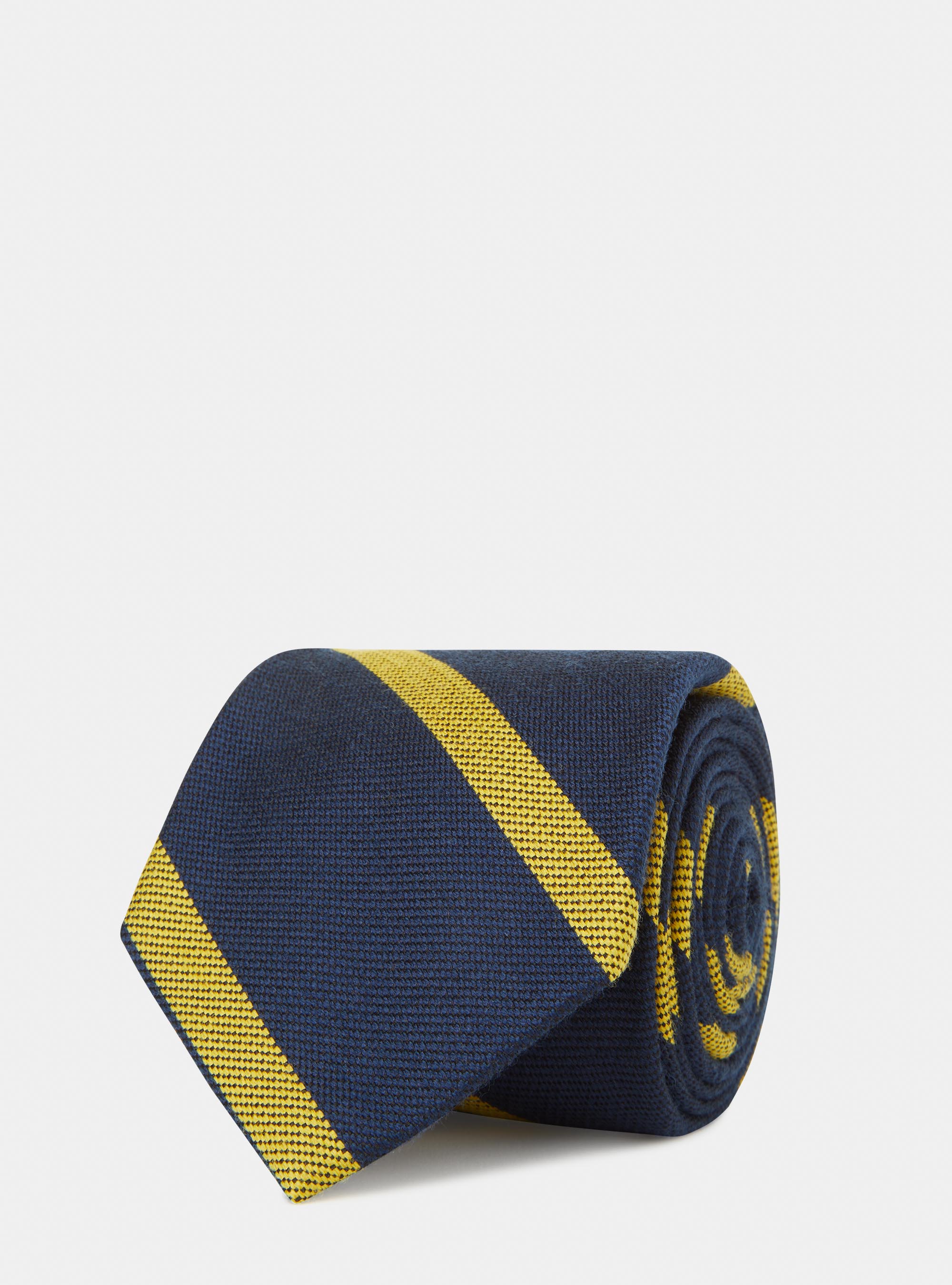 Cravatta in misto seta rigata, BLU NAVY