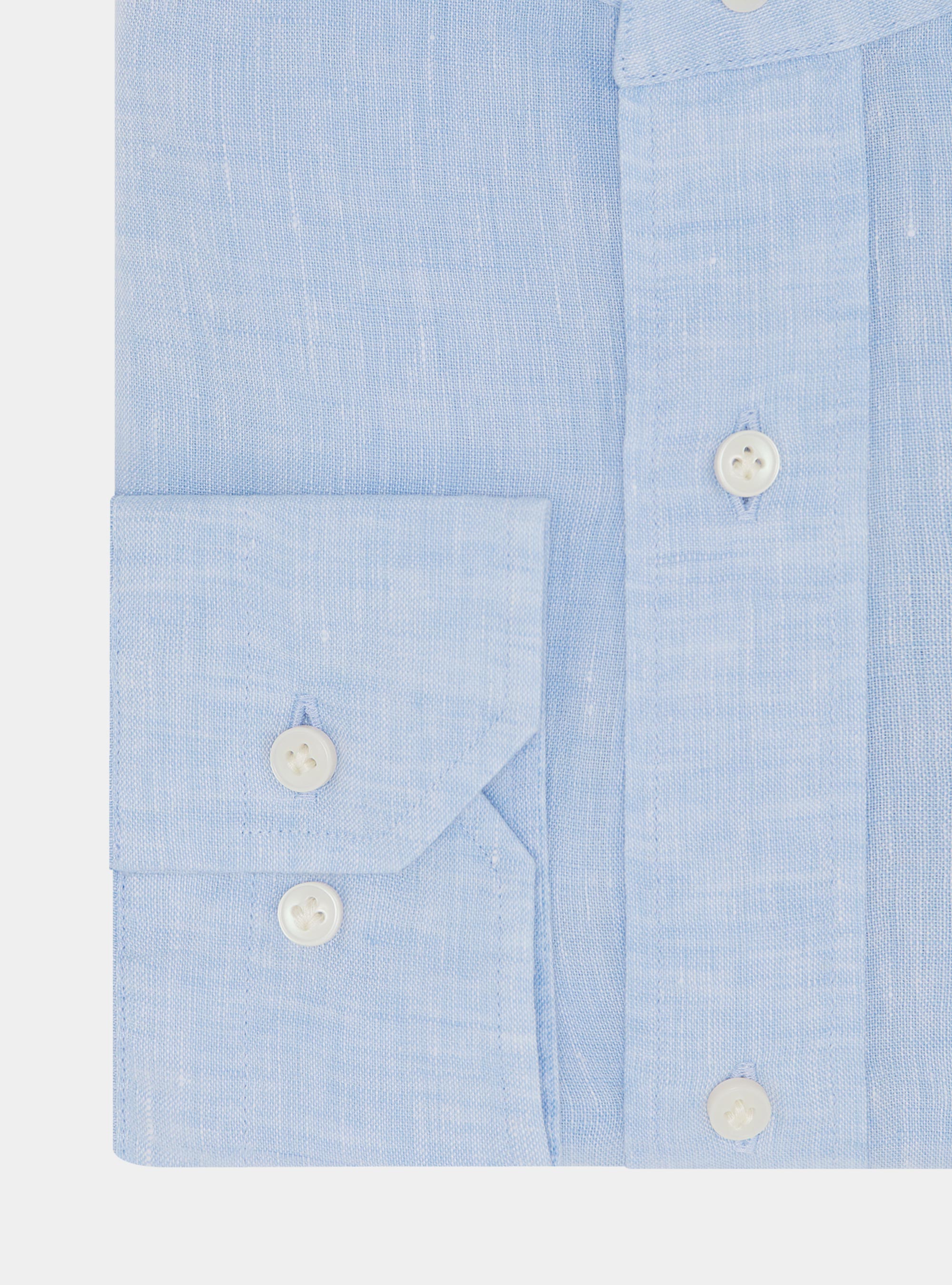 Korean shirt in pure linen, LIGHT BLUE