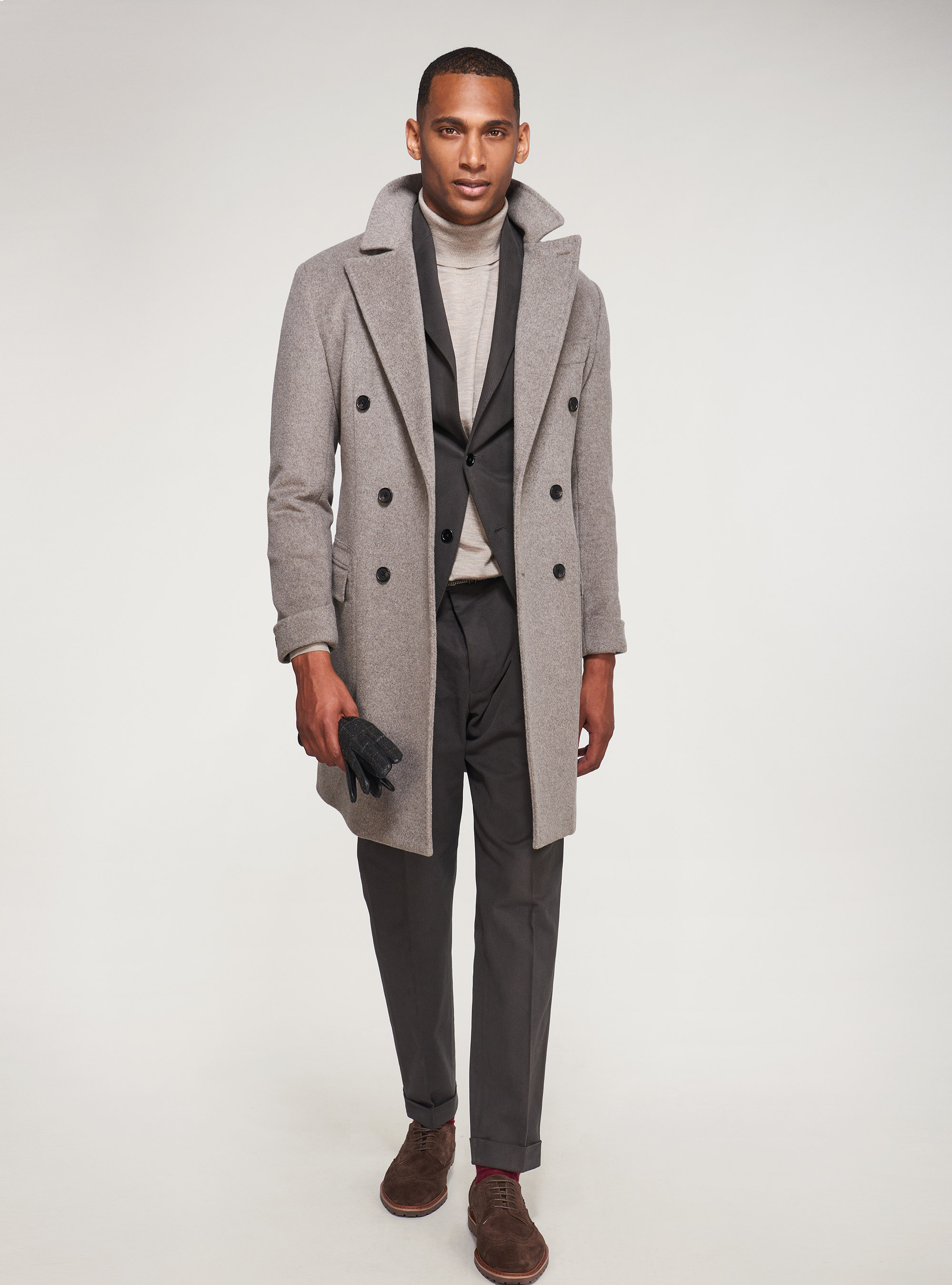 Giacca in cotone stretch smerigliato, ASFALTO