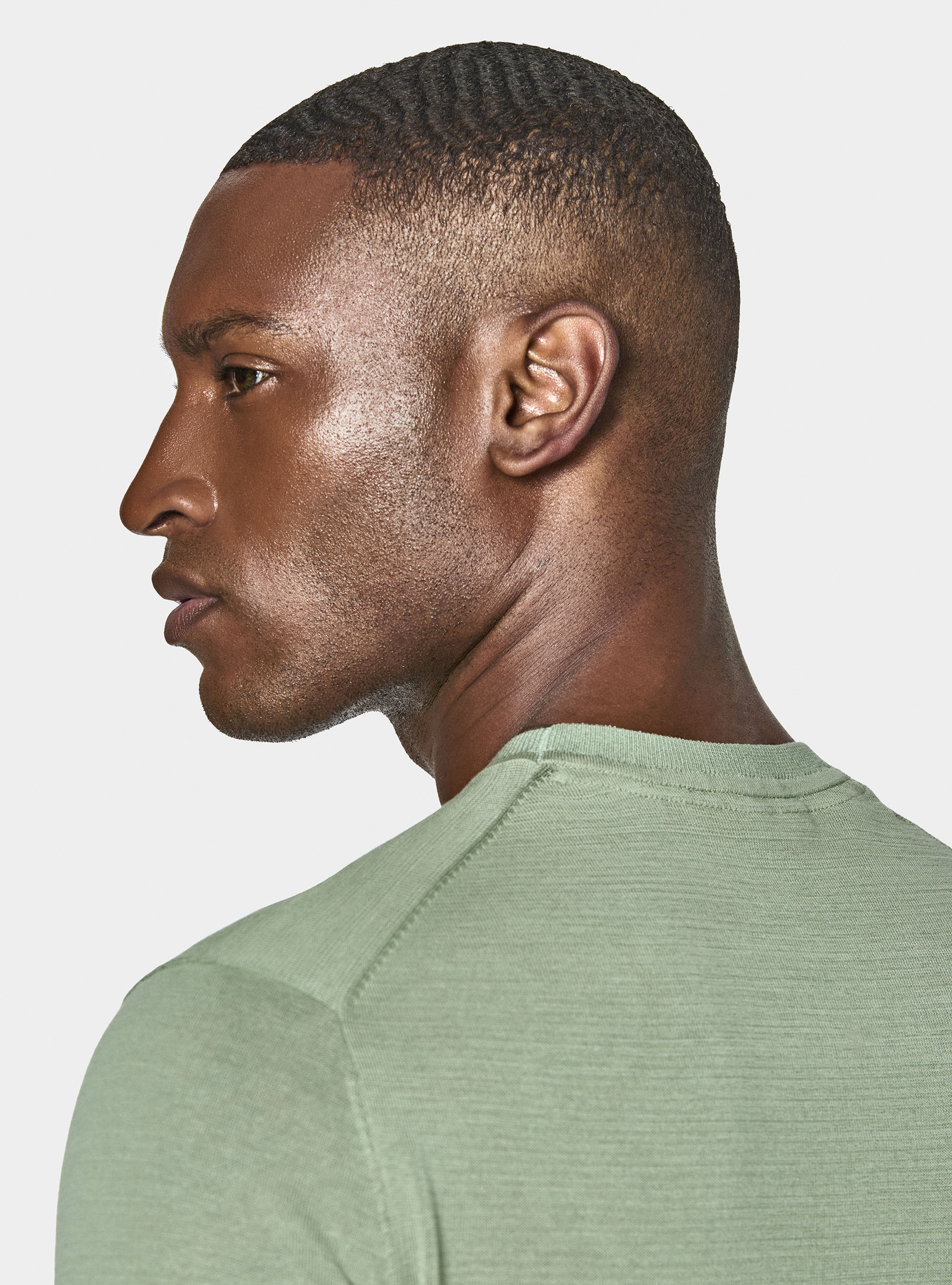 Maglia girocollo in cotone e seta, SALVIA 0602C