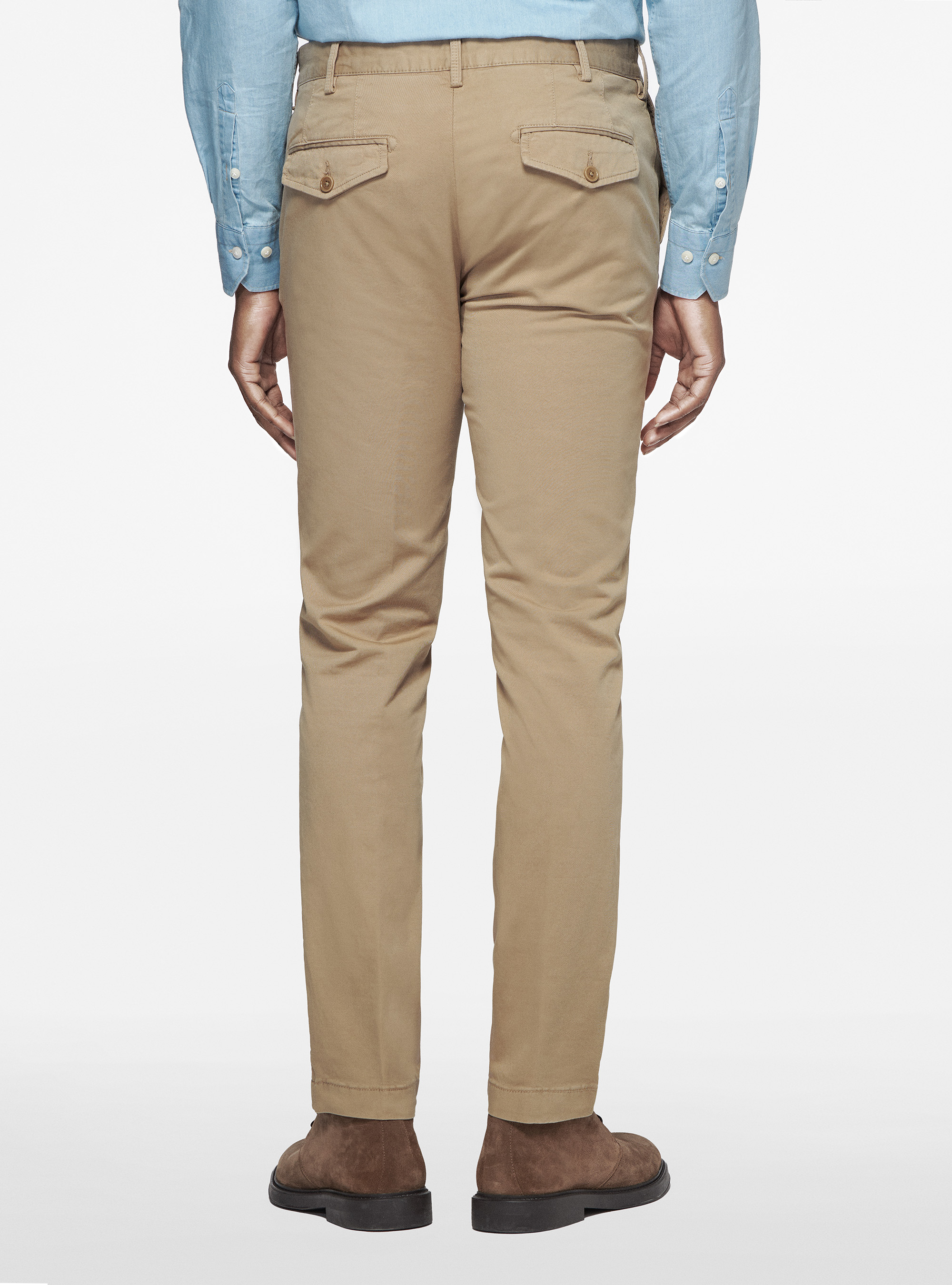 Pantaloni chino slim fit in twill stretch, FANGO