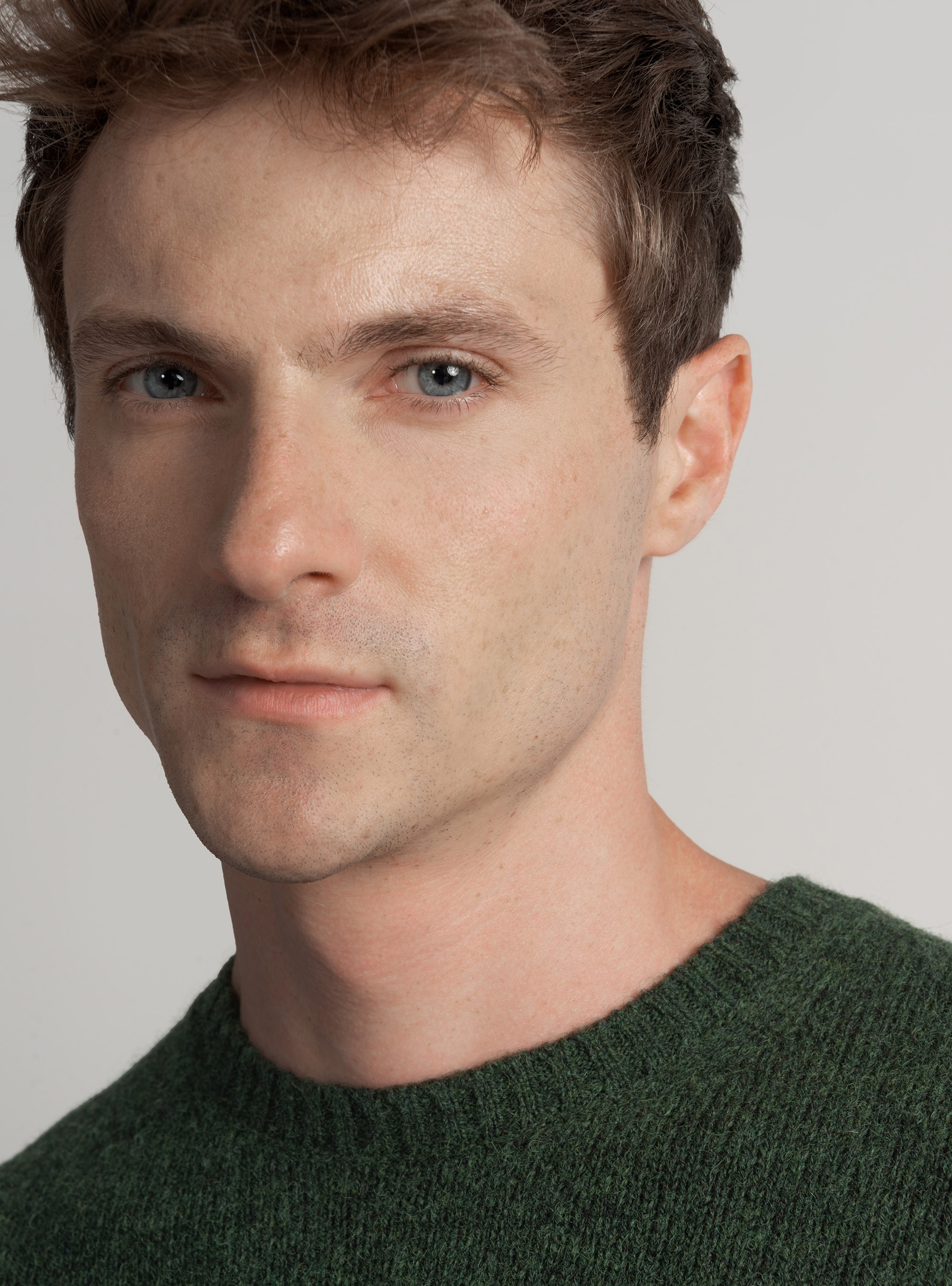 Shetland wool crew-neck sweater, GREEN