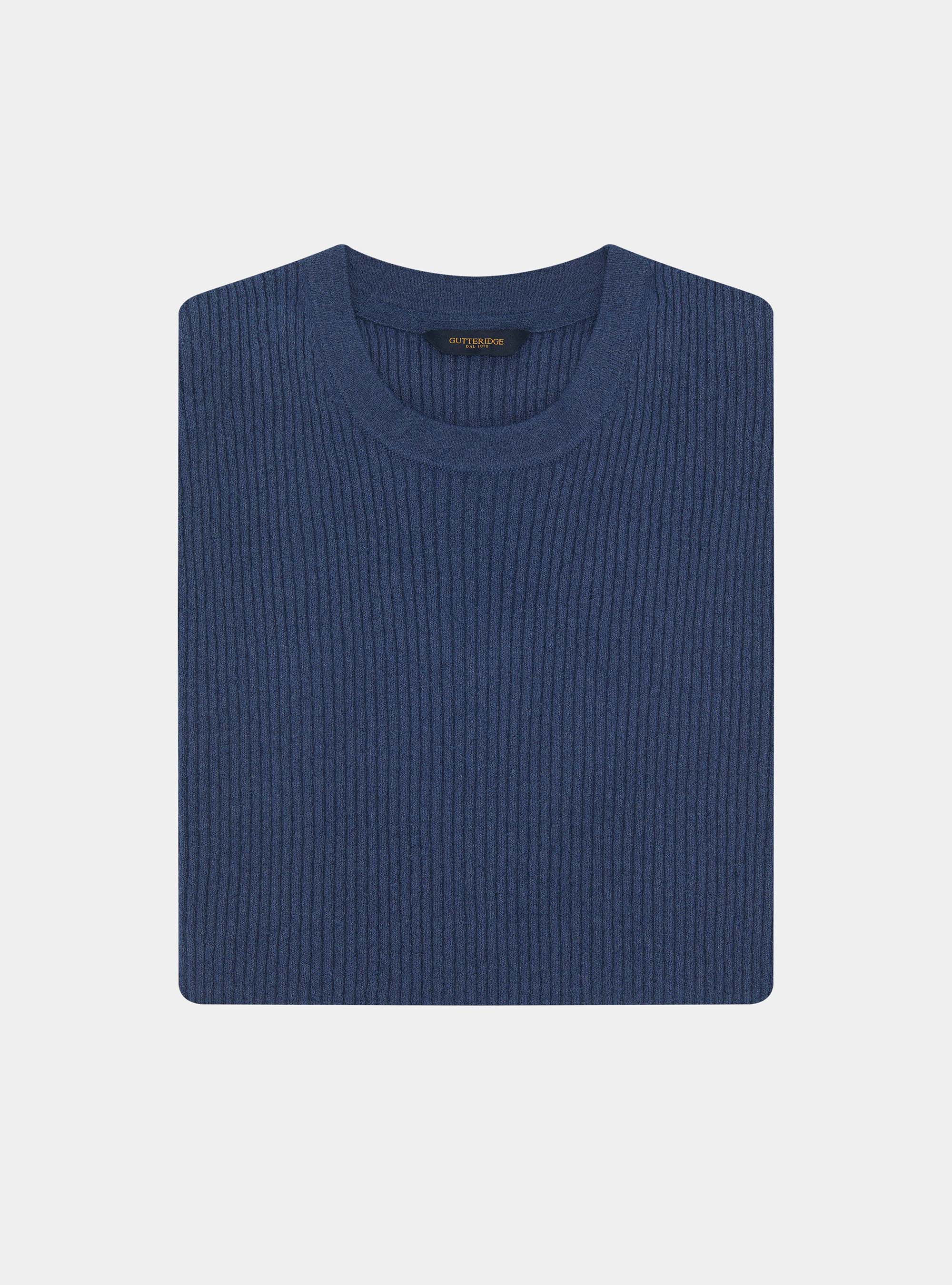 Rundhalsausschnitt aus Boucl&eacute;-Rippstrick, ENCRE