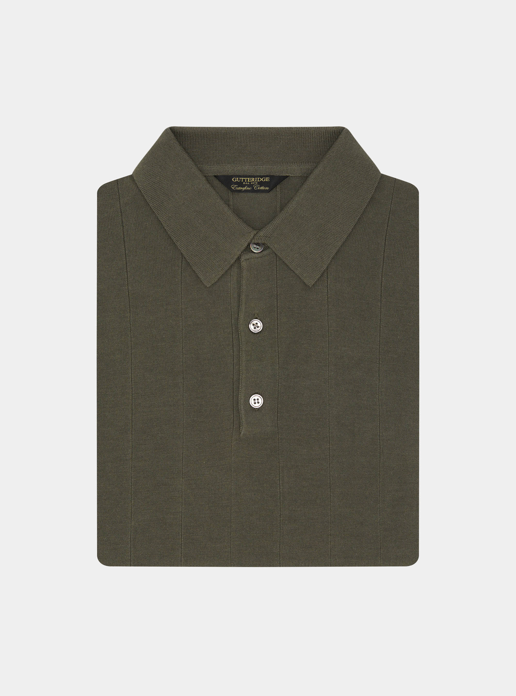 Long-sleeved knit polo shirt, MILITARE 0609C