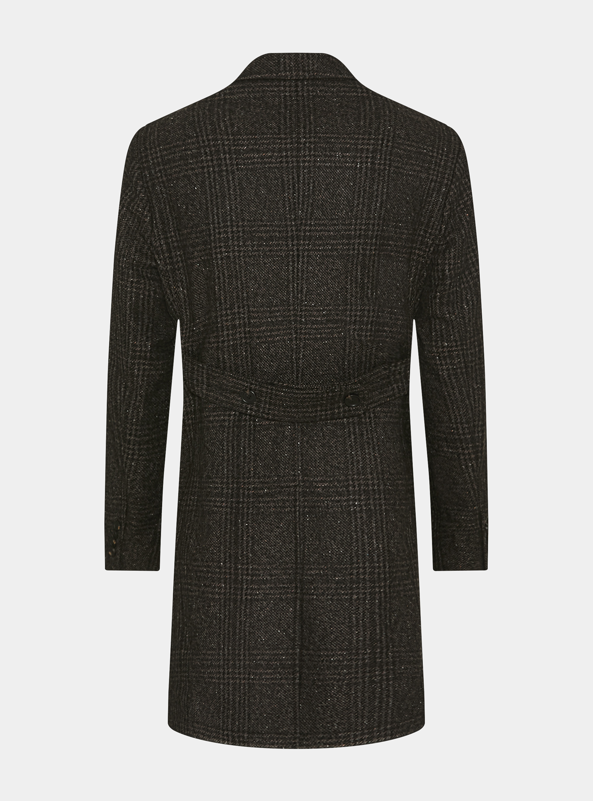 Fancy double-breasted coat in cashmere blend, BROWN