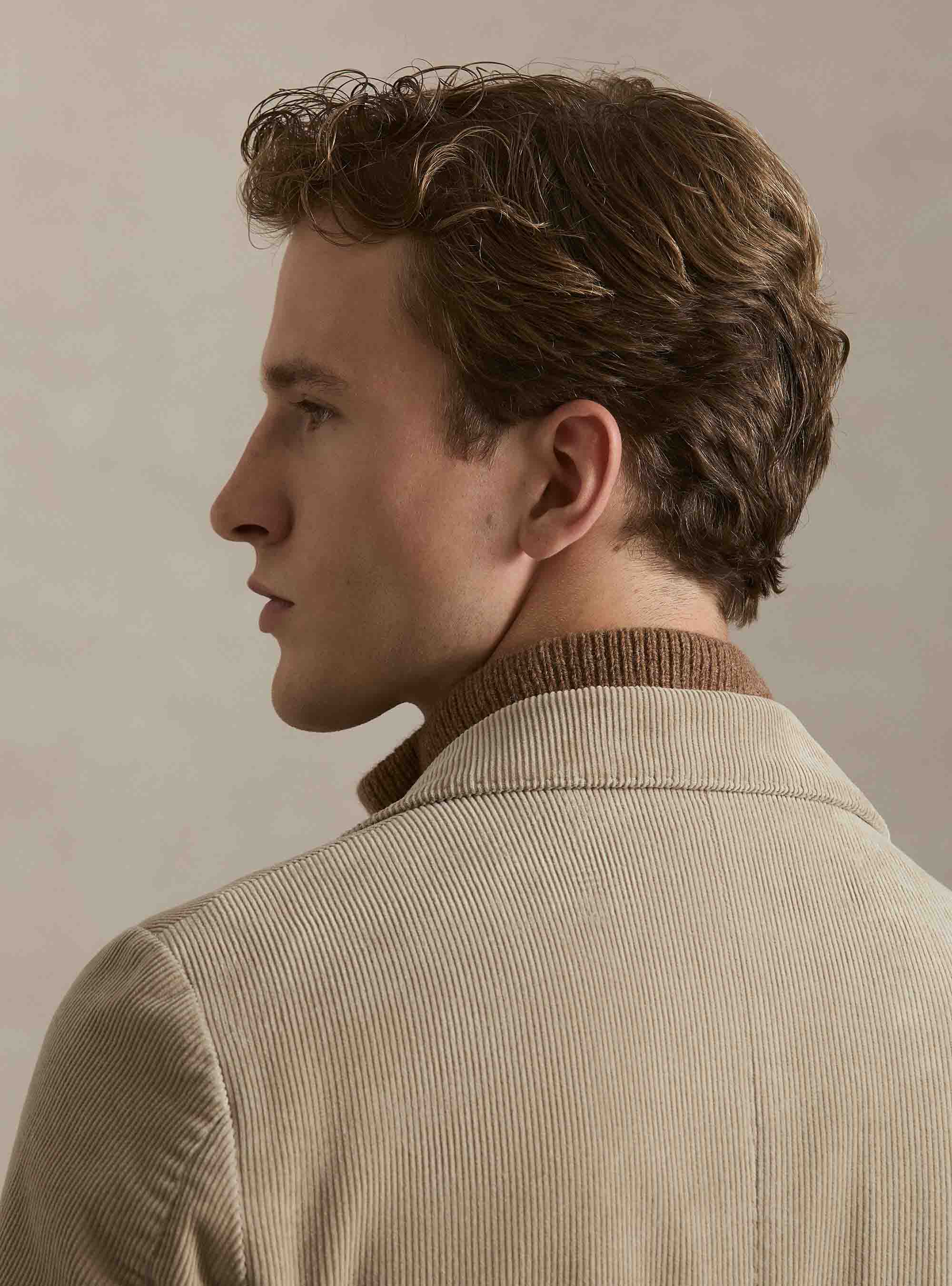 Cotton corduroy blazer, SAND