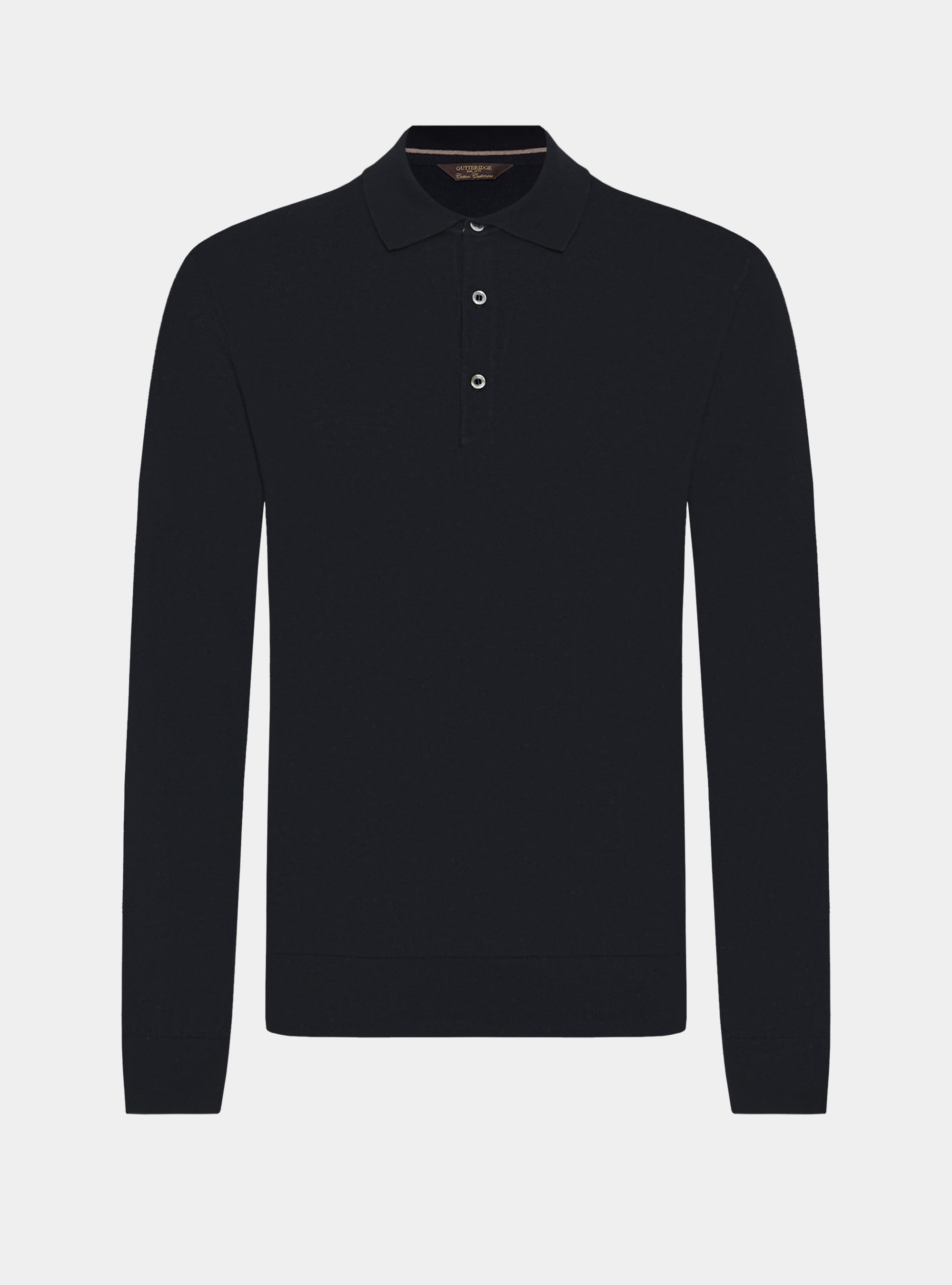 Polo in maglia di cotone e cashmere, BLU NAVY