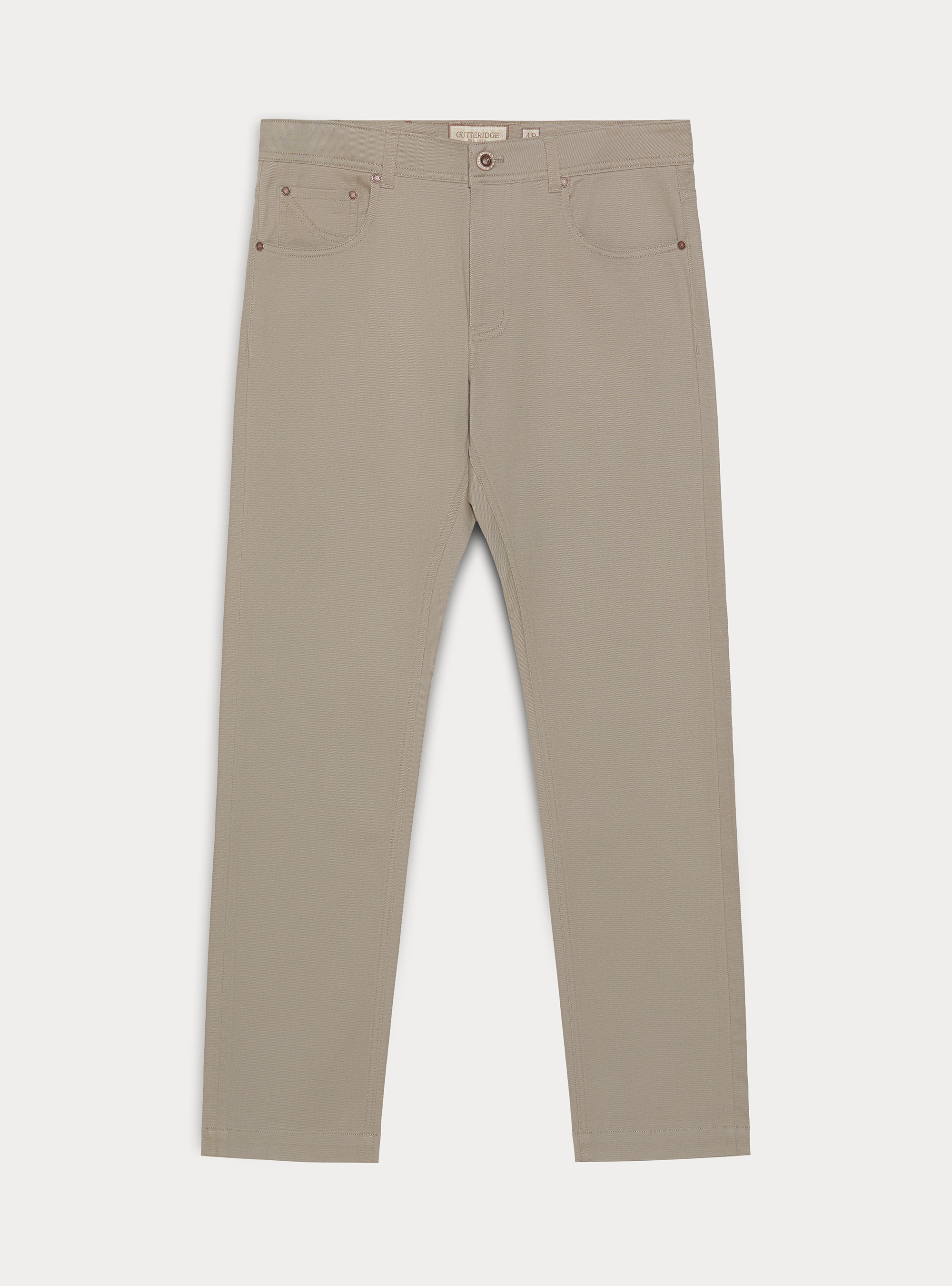 Pantaloni 5 tasche in misto cotone armaturato, FANGO 0568C