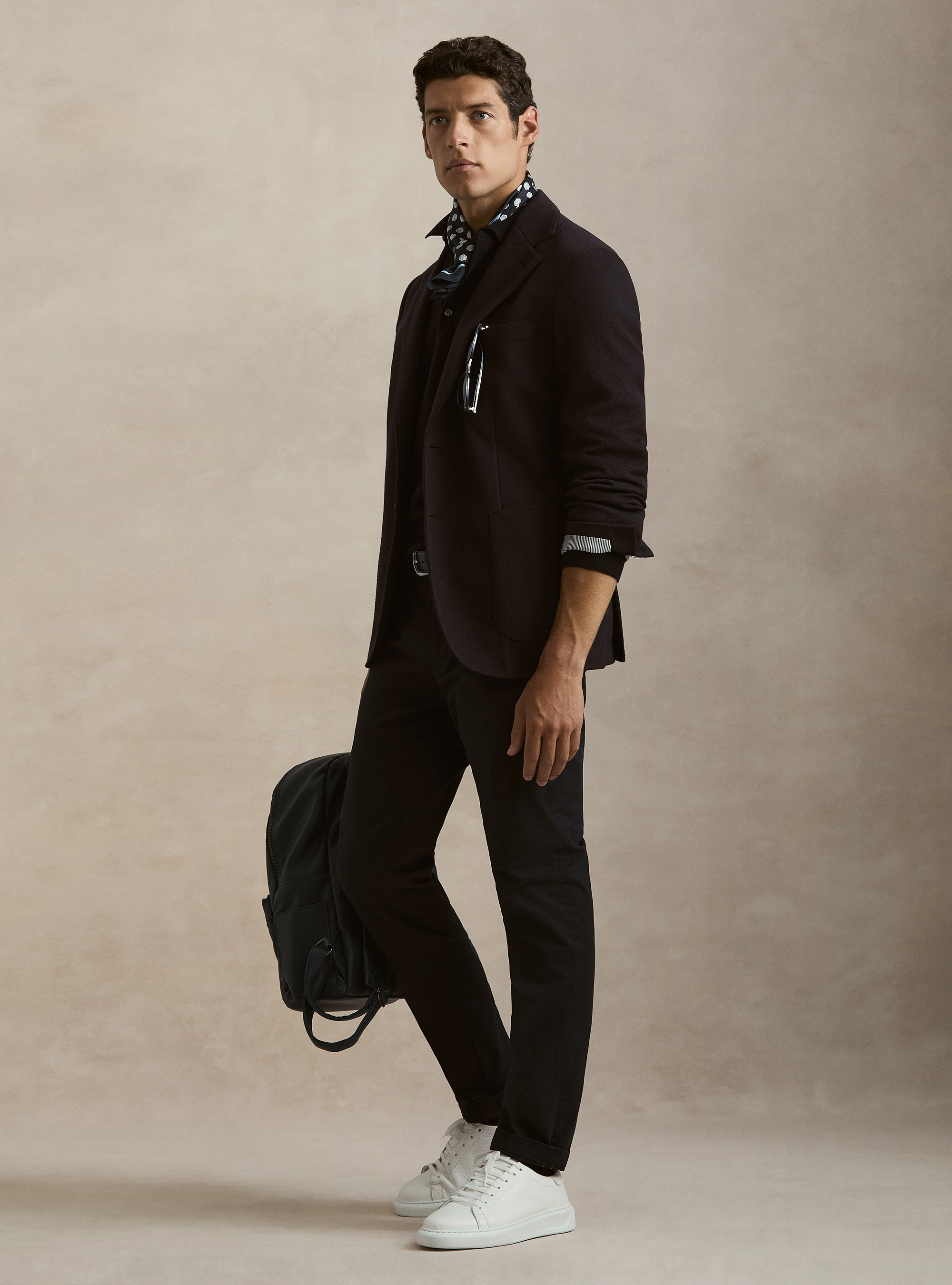 Slack slim fit in twill stretch, AZUL MARINO