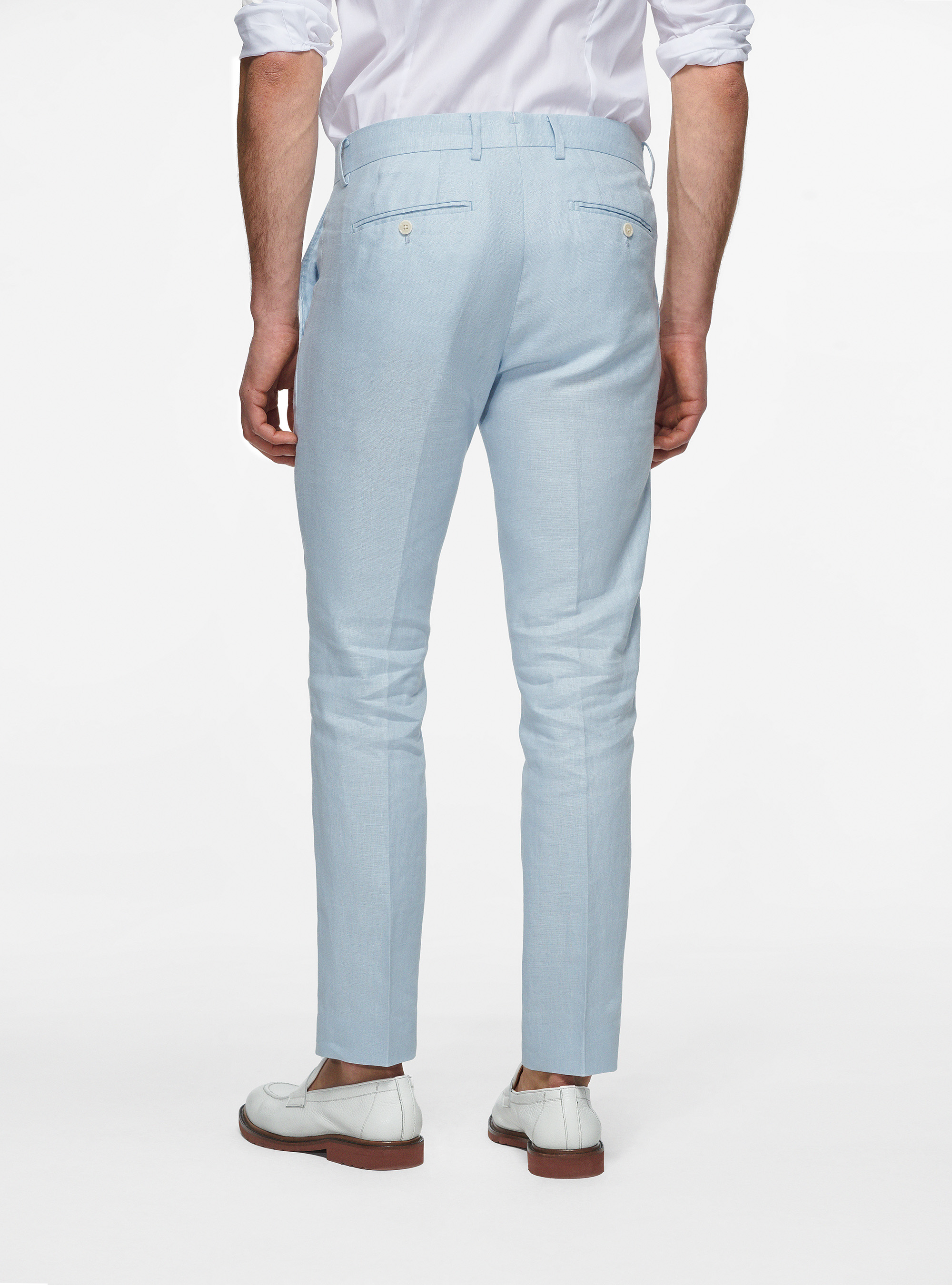 Pantalon en lin pur, BLEU CIEL