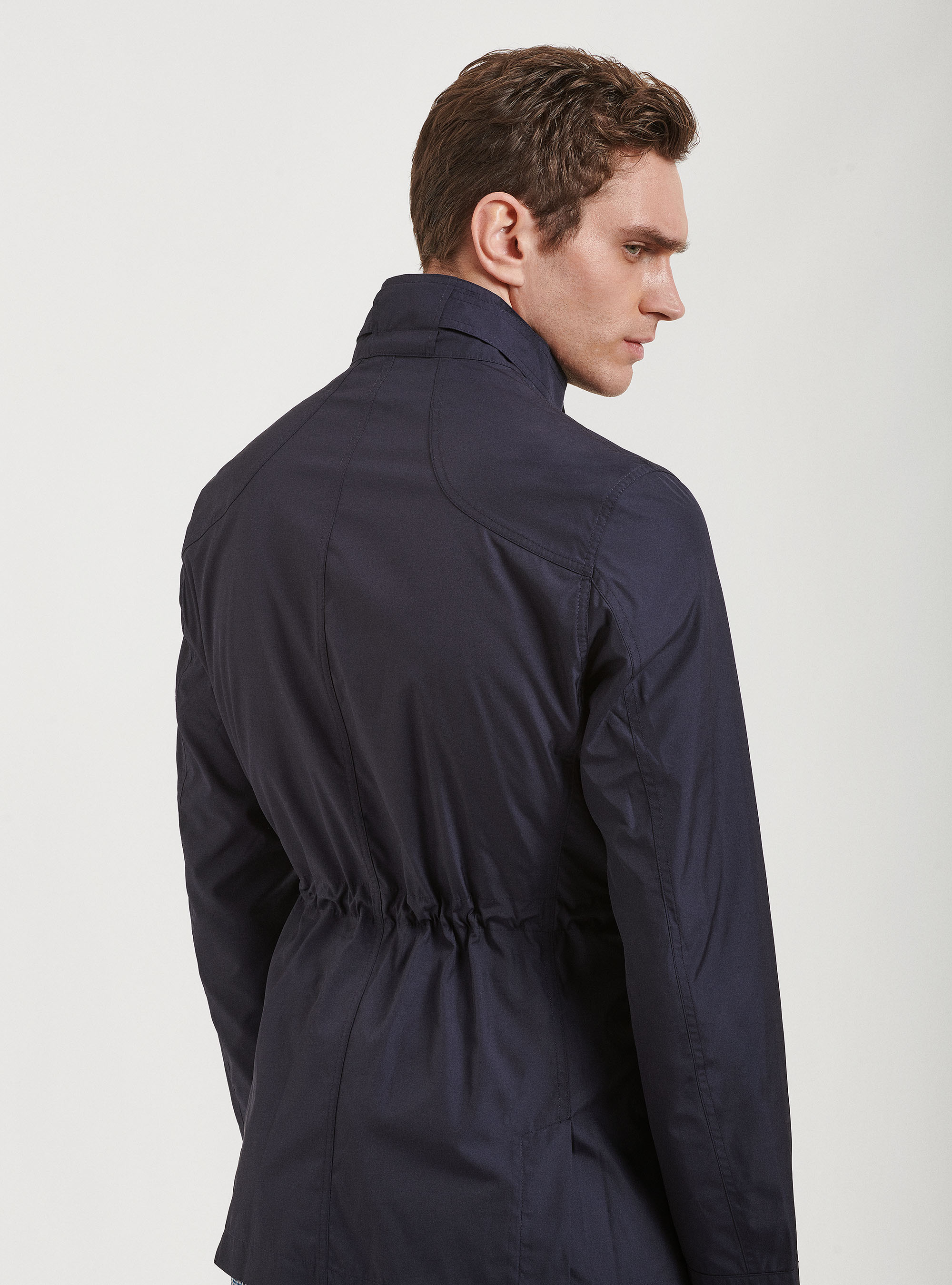 Field jacket in tessuto tecnico, BLU NAVY