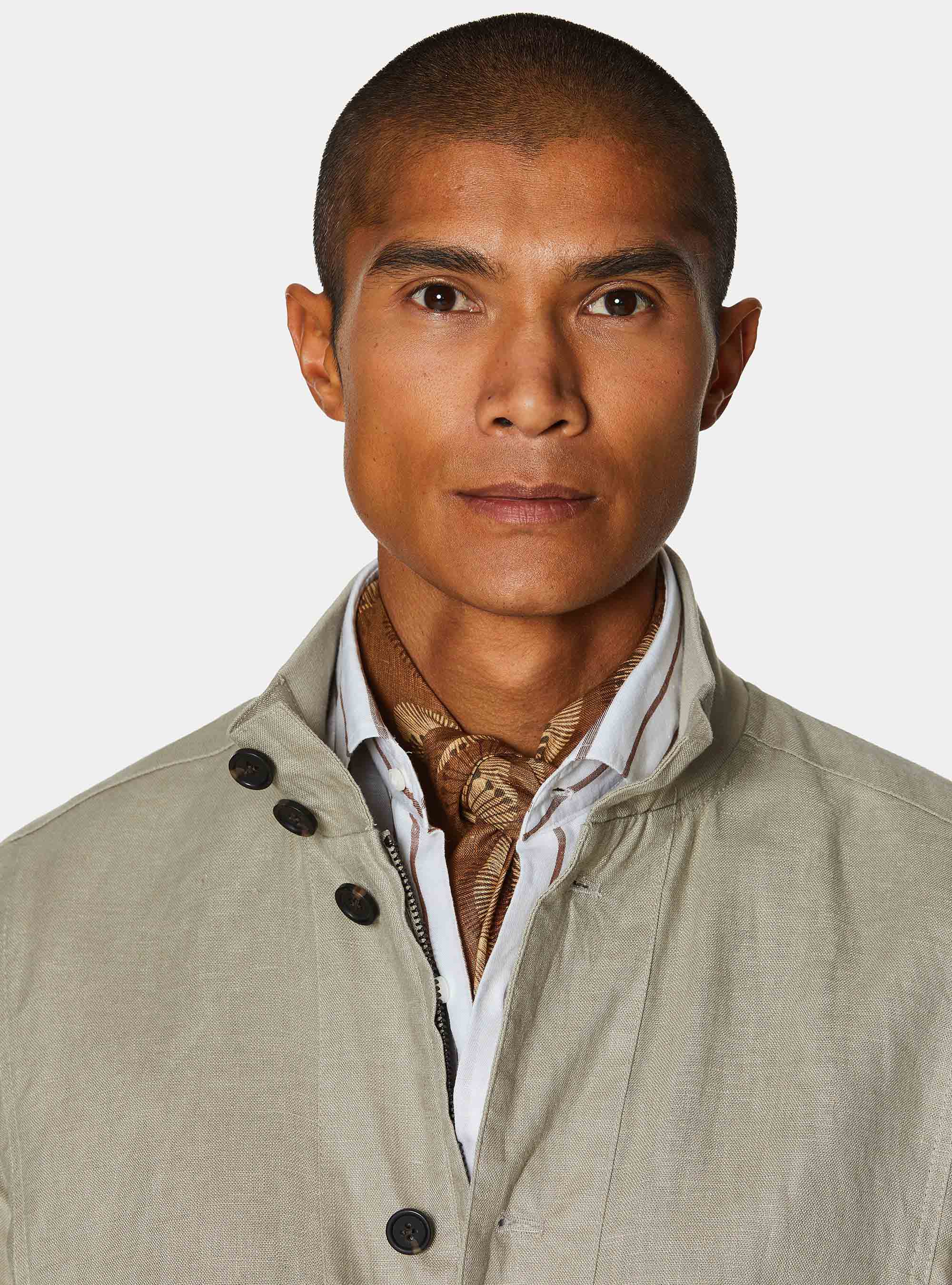 Pure linen bomber jacket, SAND