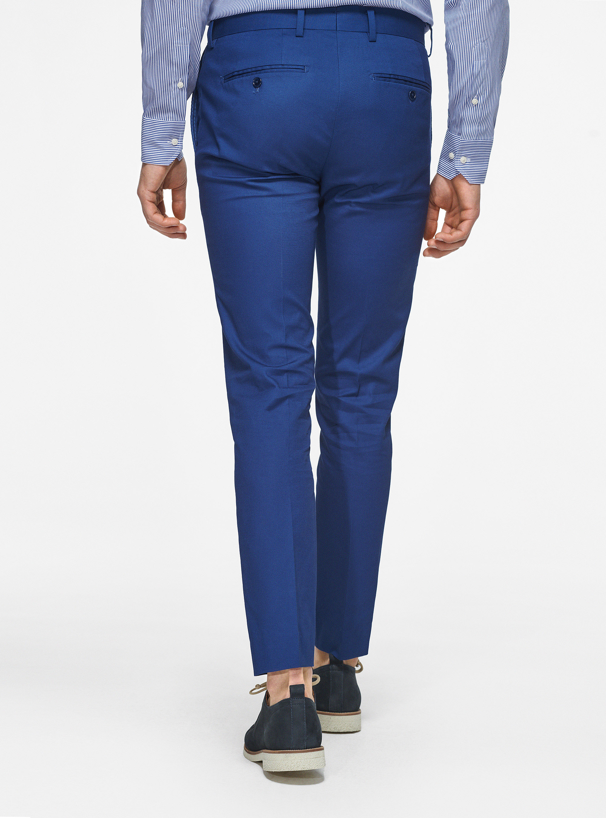 Pantaloni in puro cotone armaturato, BLU