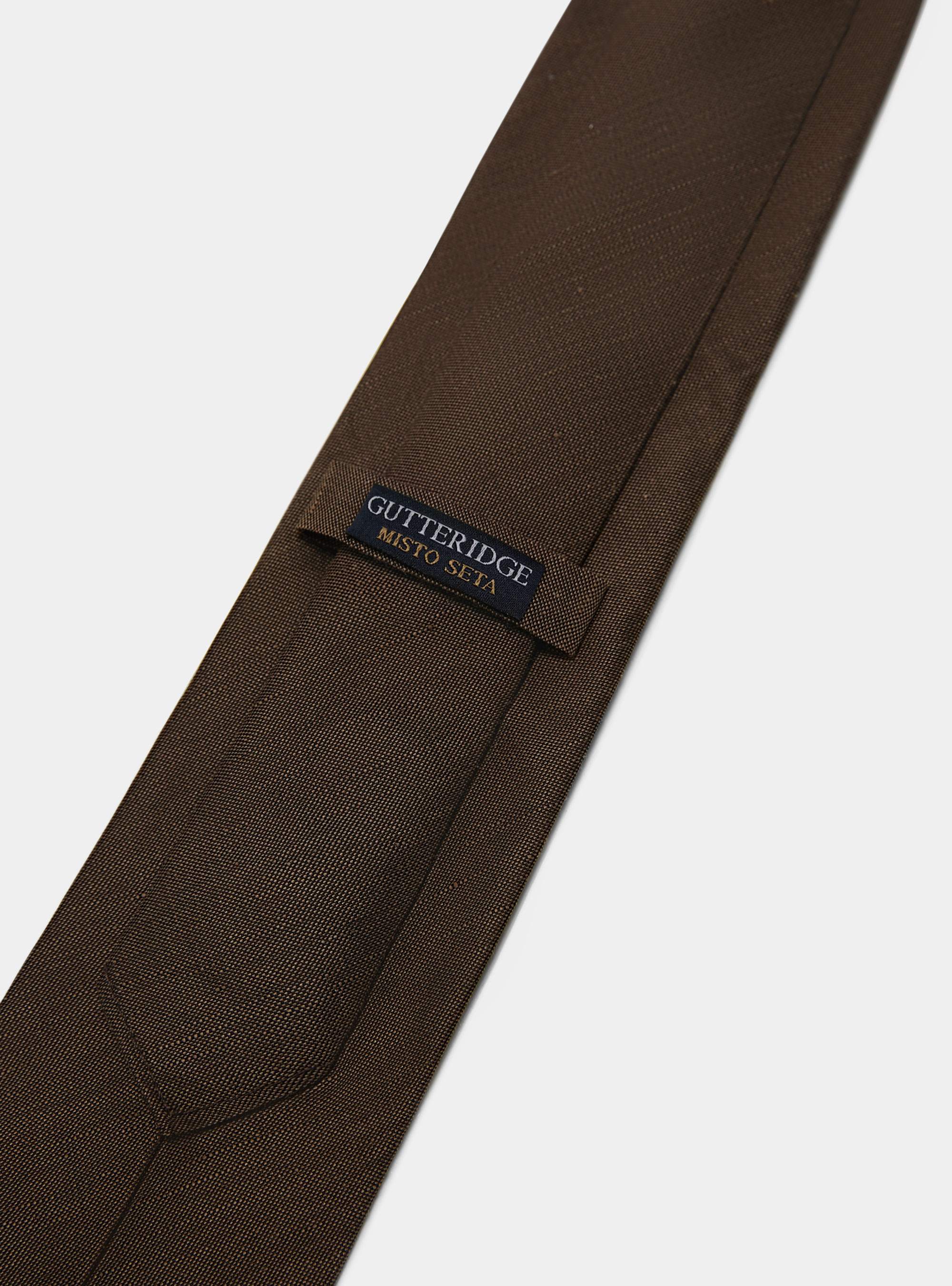 Cravate en soie et lin, MARRON