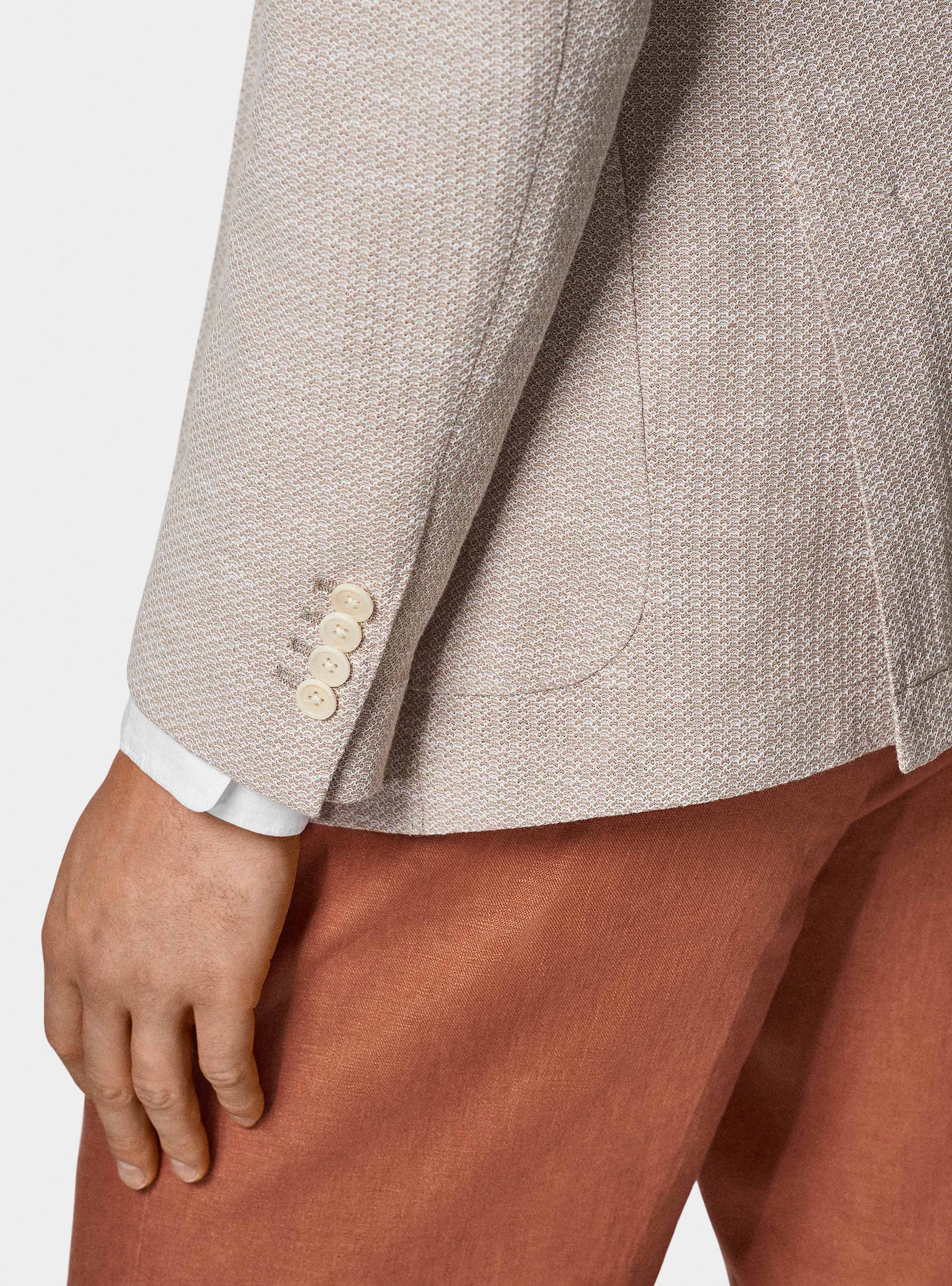 Americana de punto de algodón y lino, ARENA