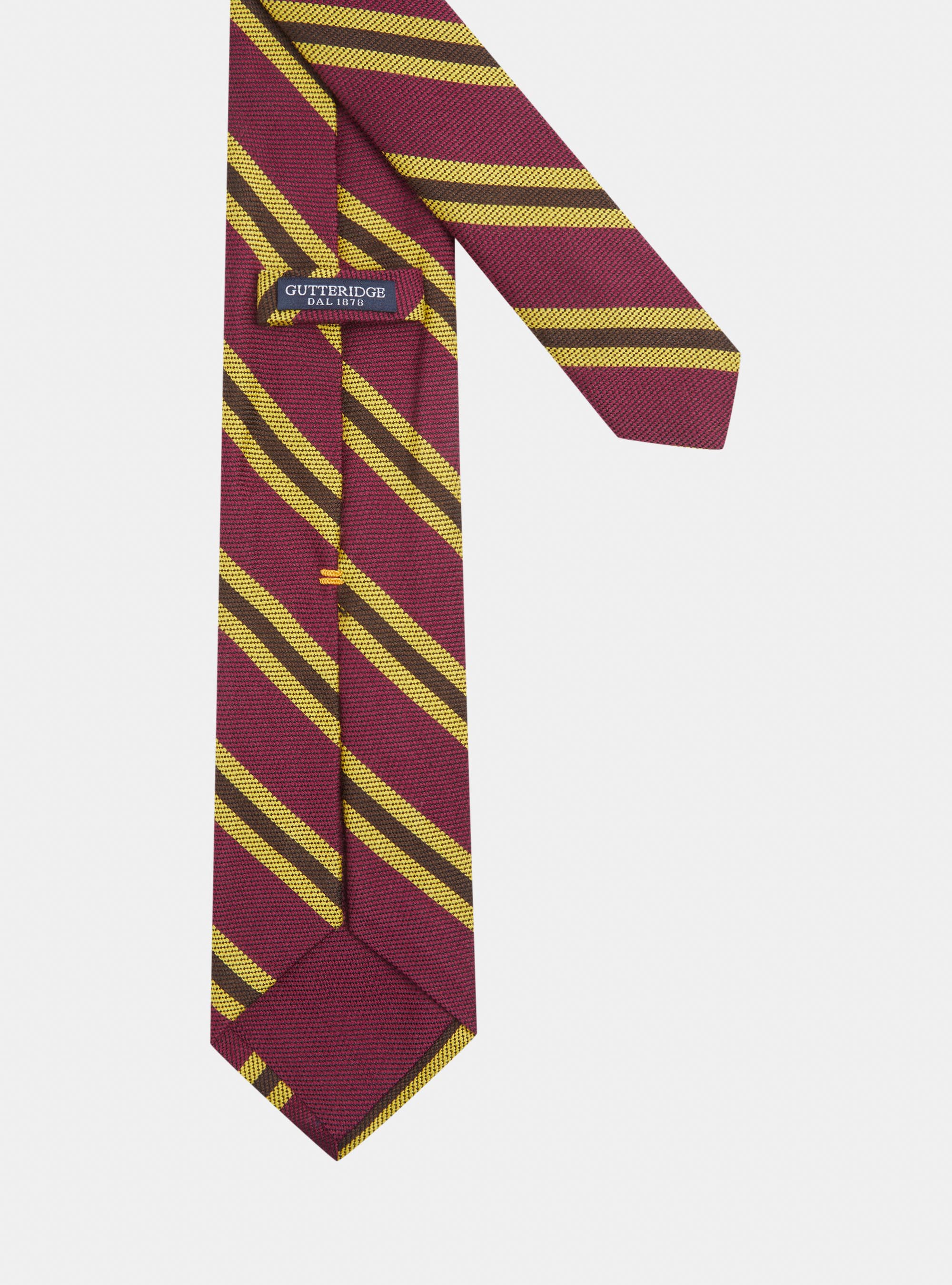 Cravate en soie mélangée rayée, BORDEAUX