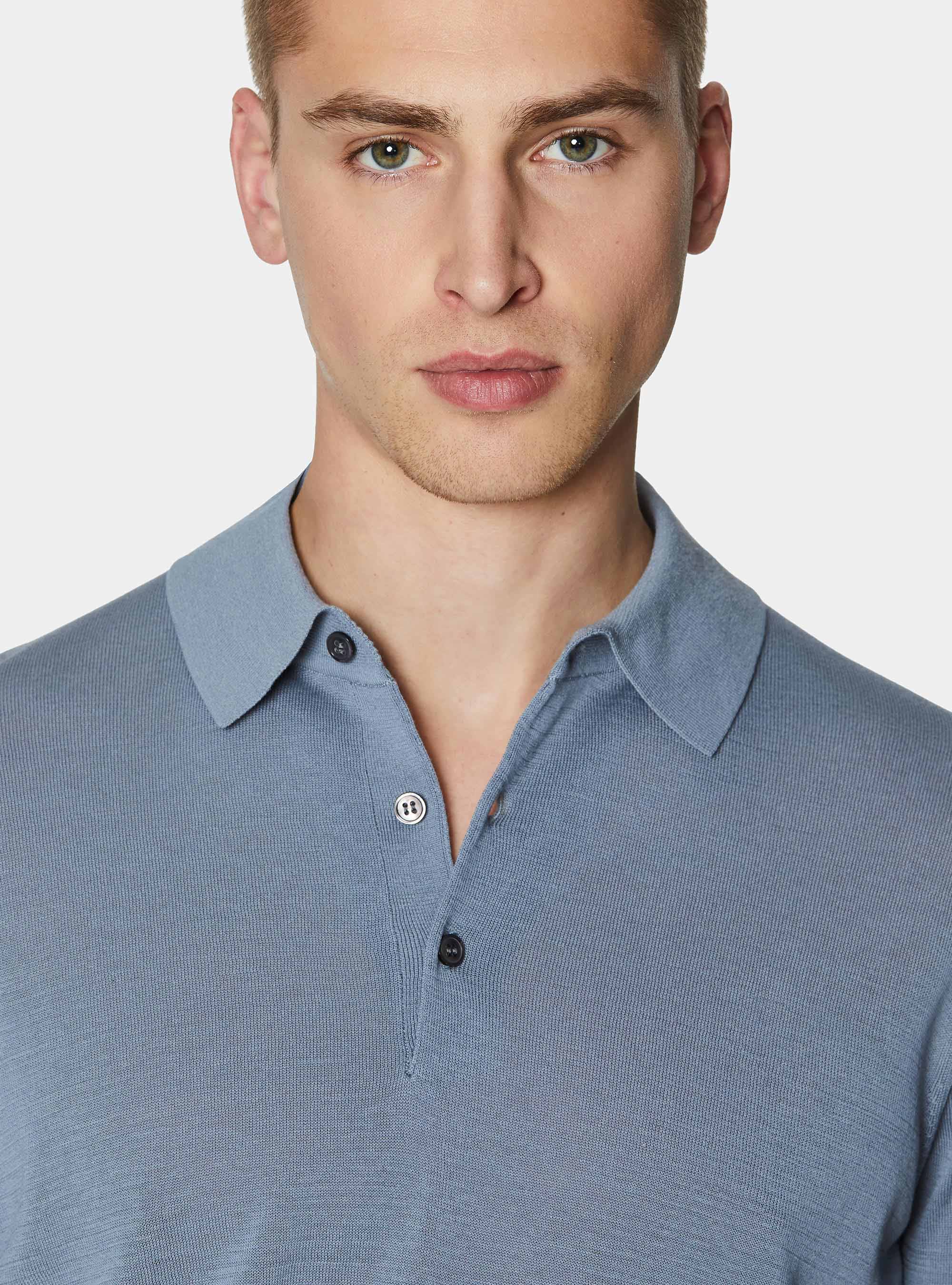 Cotton and silk polo shirt, AVIO 0292C