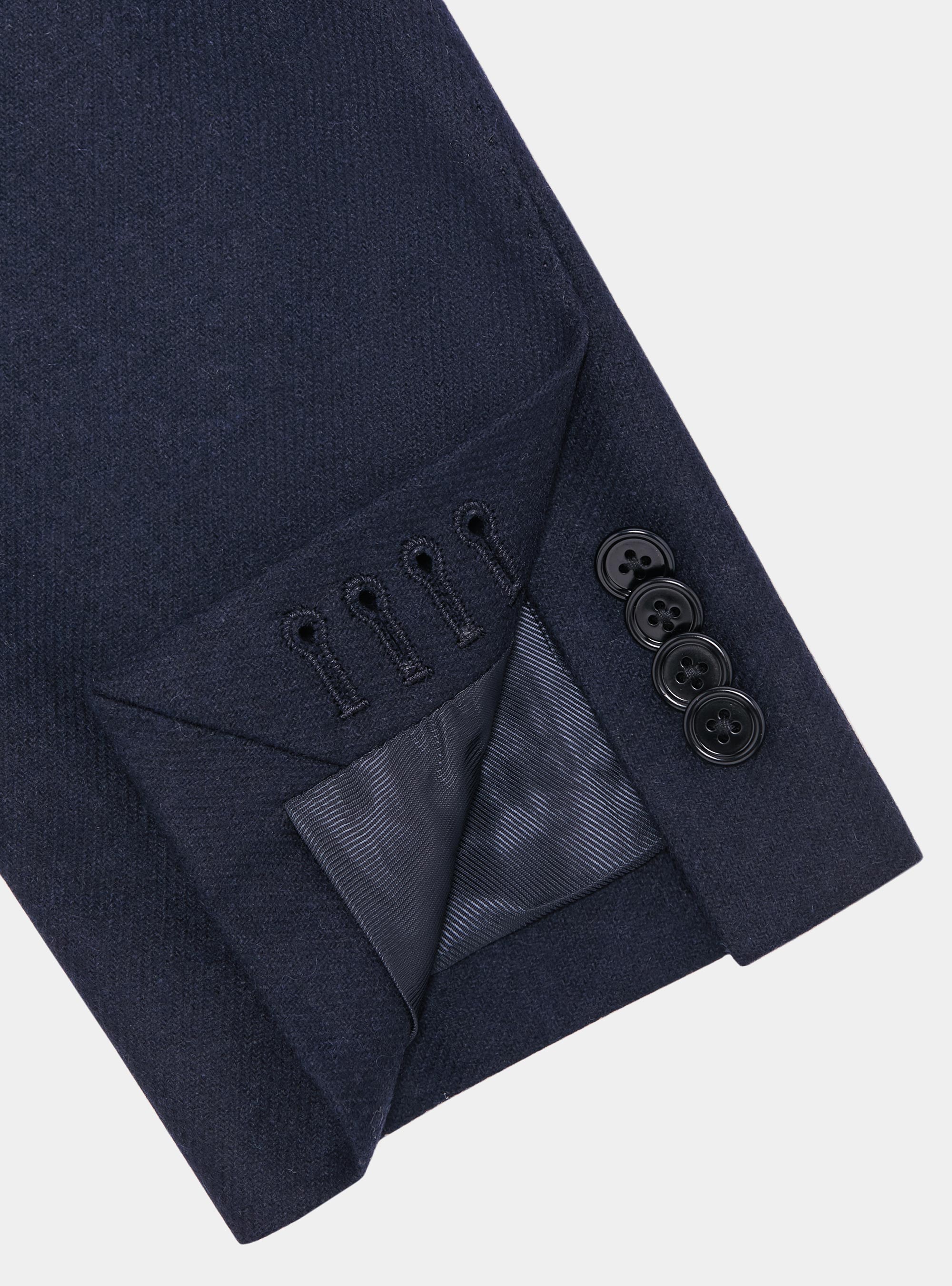 Korean wool flannel blazer, NAVY BLUE