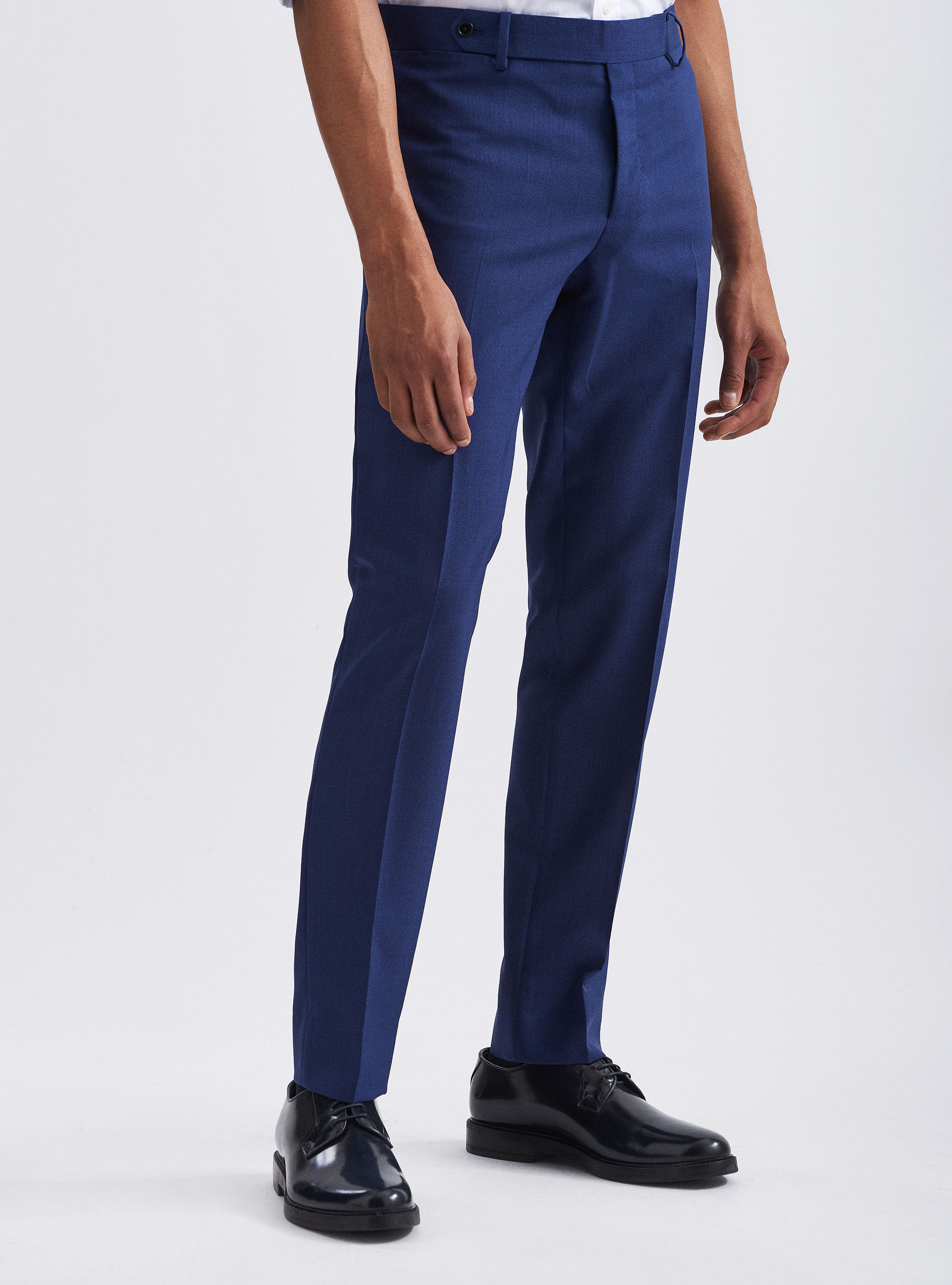 Pantaloni per abito in pura lana tessuti Vitale Barberis Canonico, BLU