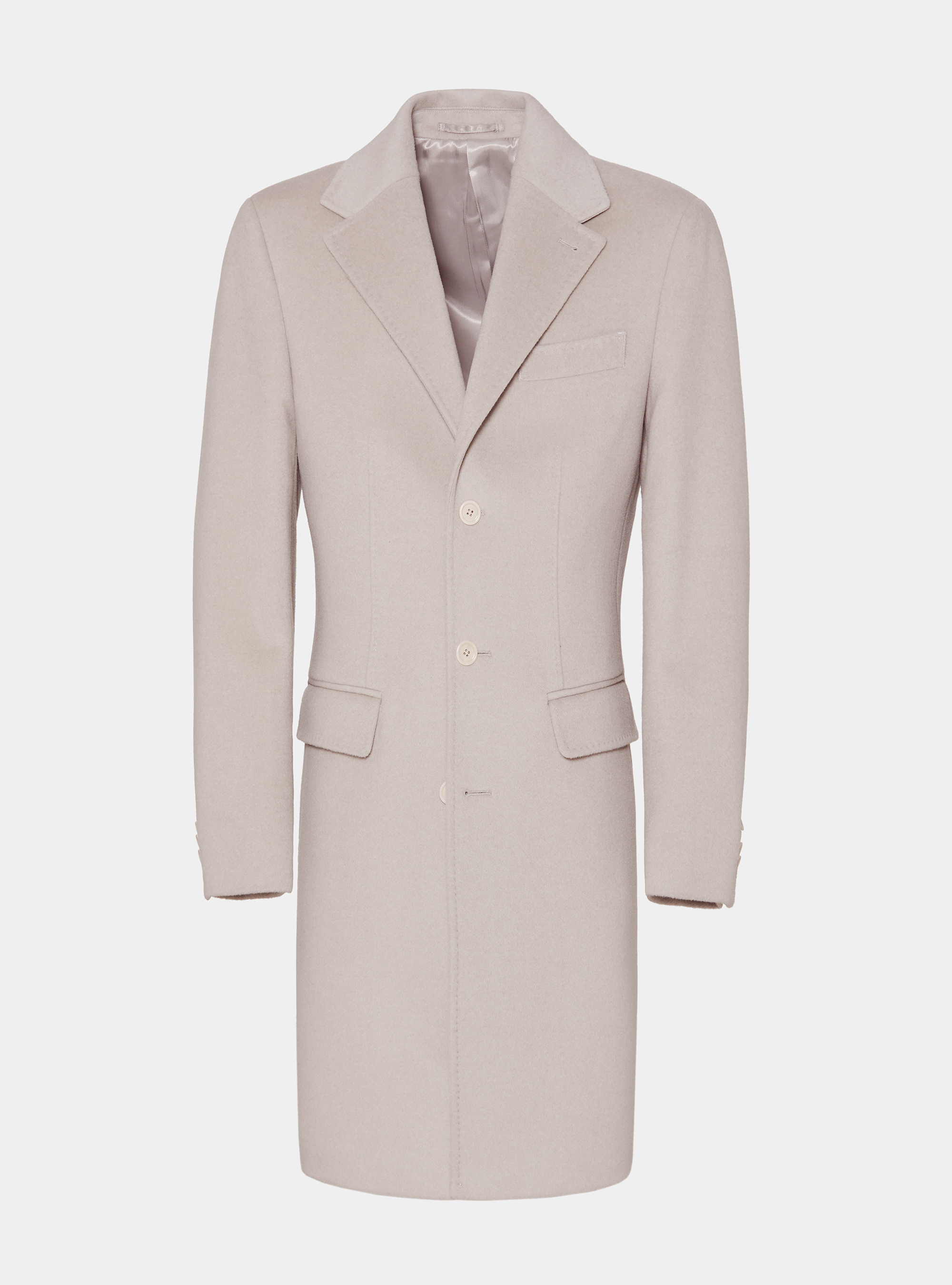 Abrigo de lana y cachemira, ECRU 0536C