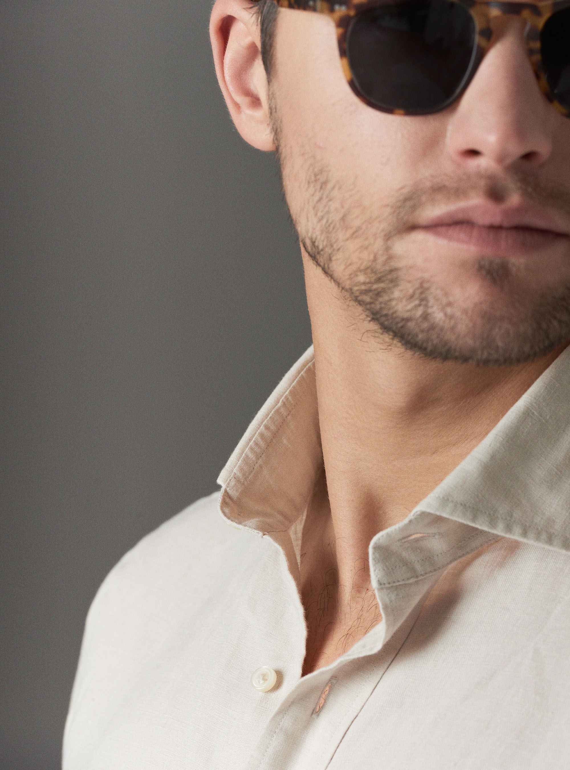  Camisa de lino, CRUDO