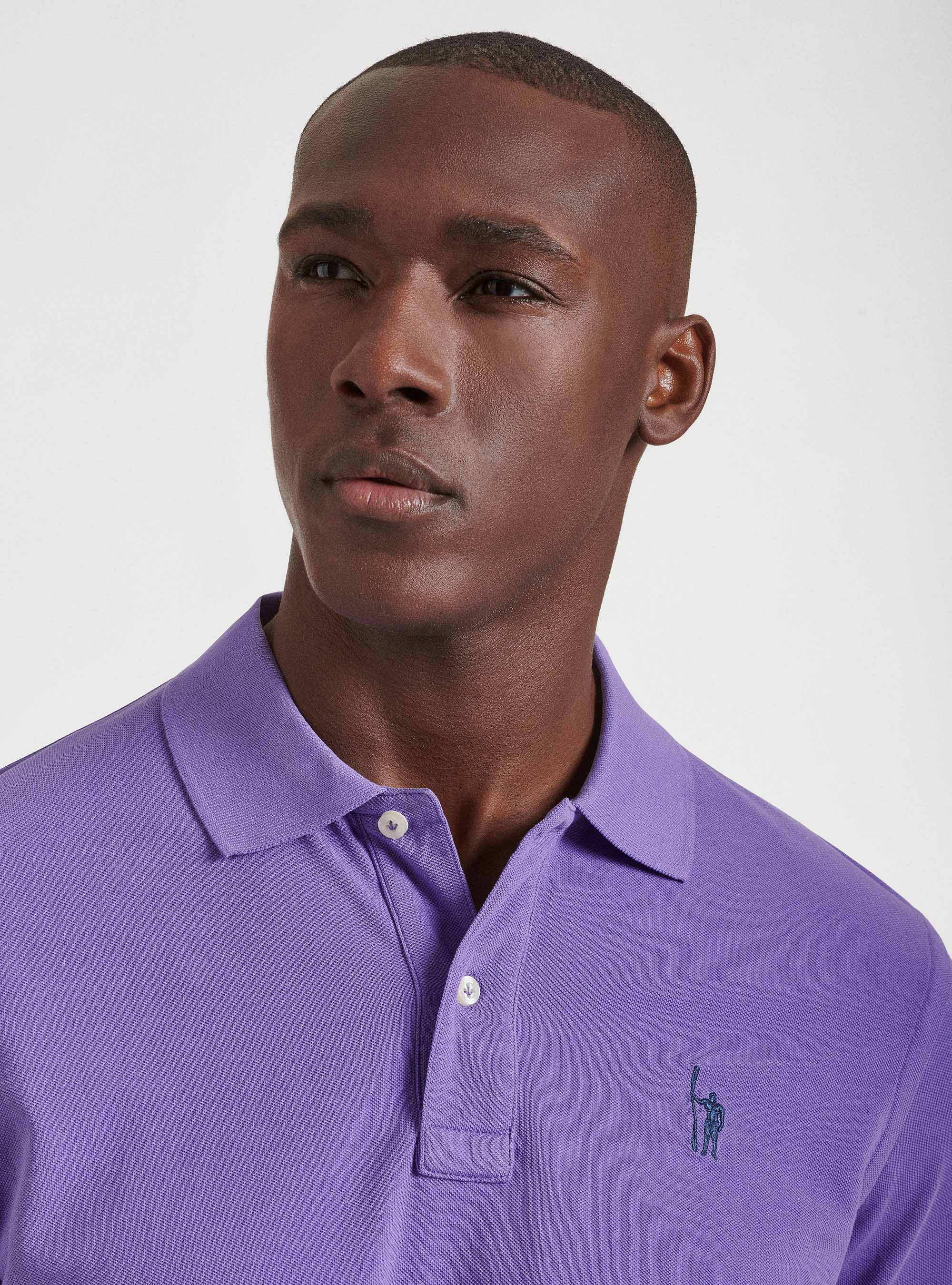 Polo in piquet con ricamo, 0463C LILLA