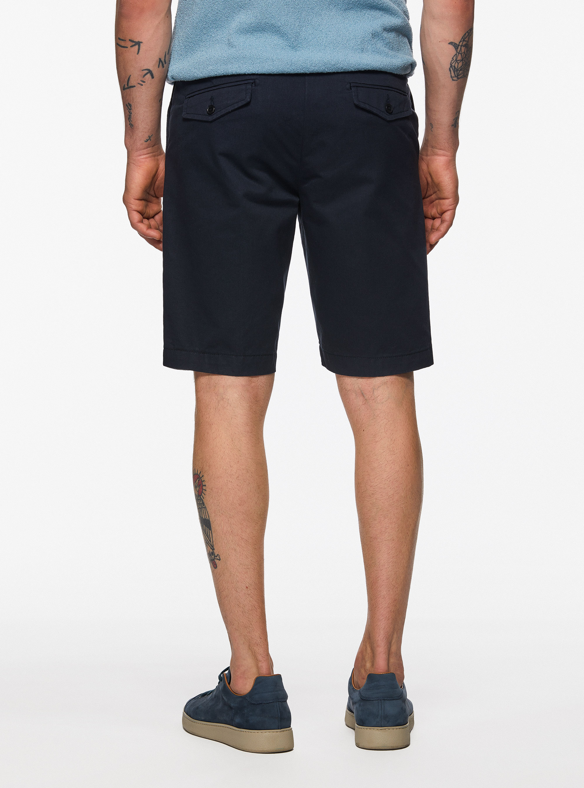 Twill Bermuda shorts, NAVY BLUE