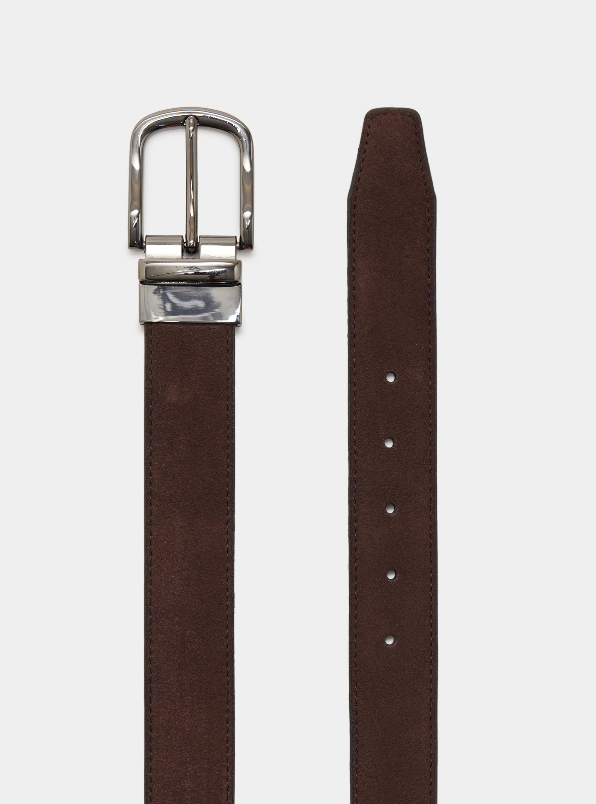 Ceinture réversible en daim, MARRON
