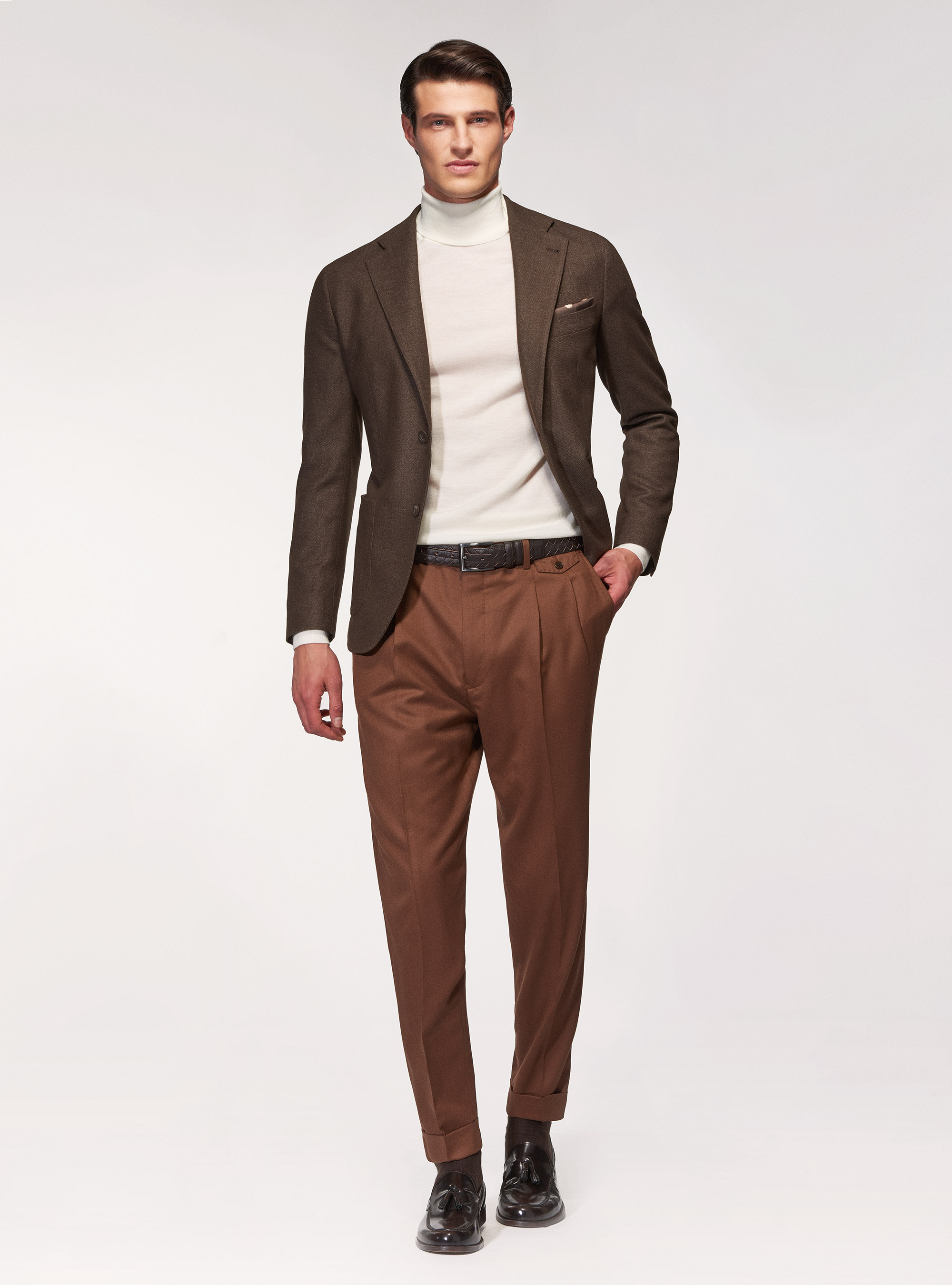 Flanelljacke aus einer Wollmischung, MARRONE 0507C