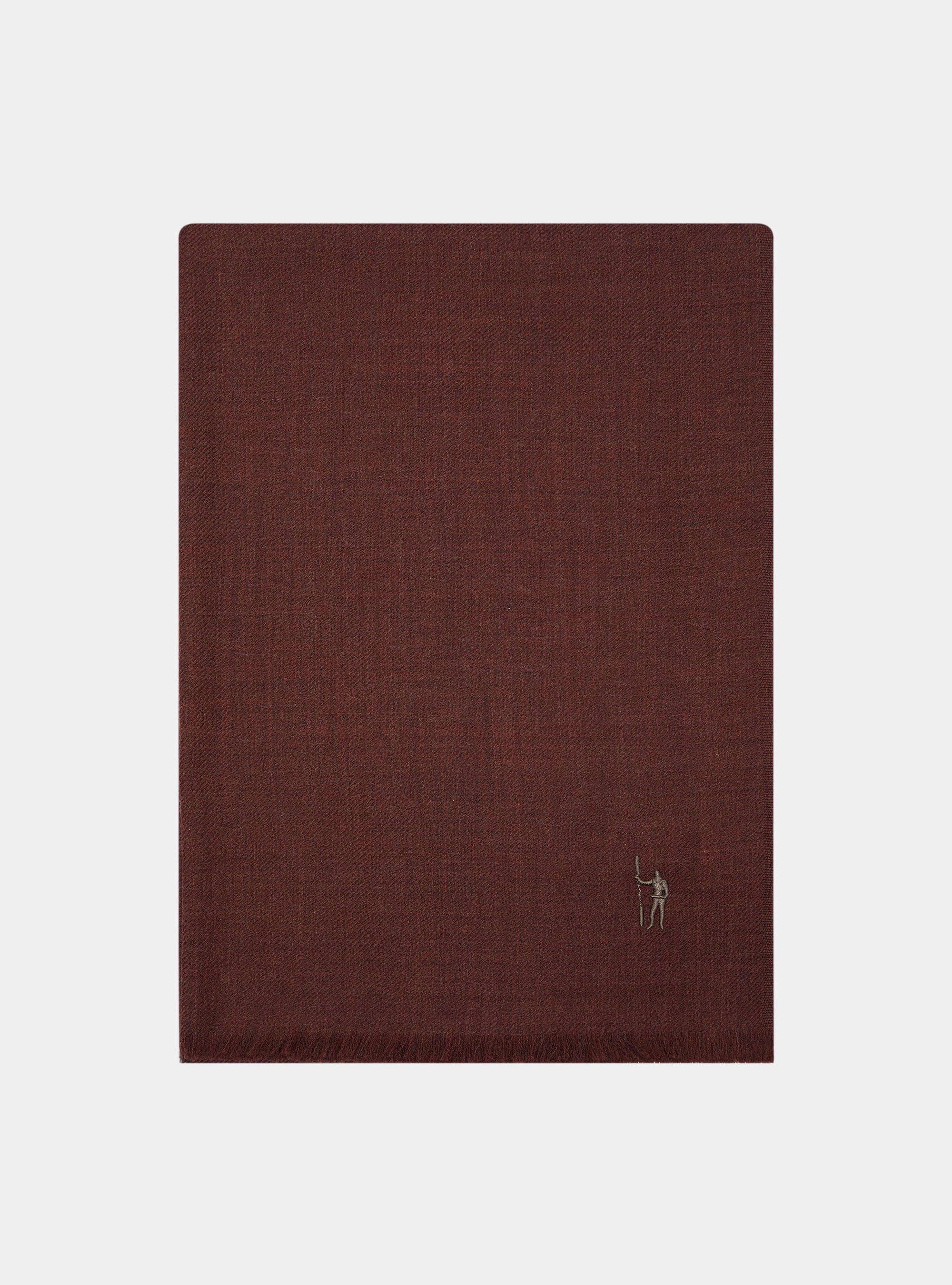 Sciarpa in lana con ricamo, MATTONE