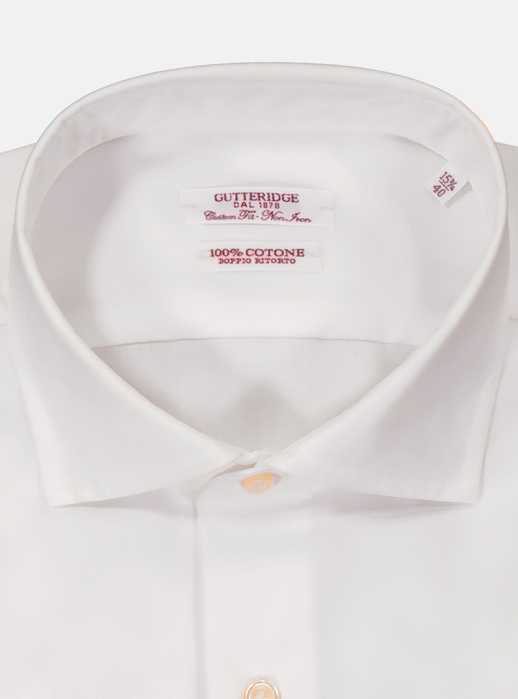 Camicia comfort fit classica in cotone fil a fil no iron, BIANCO