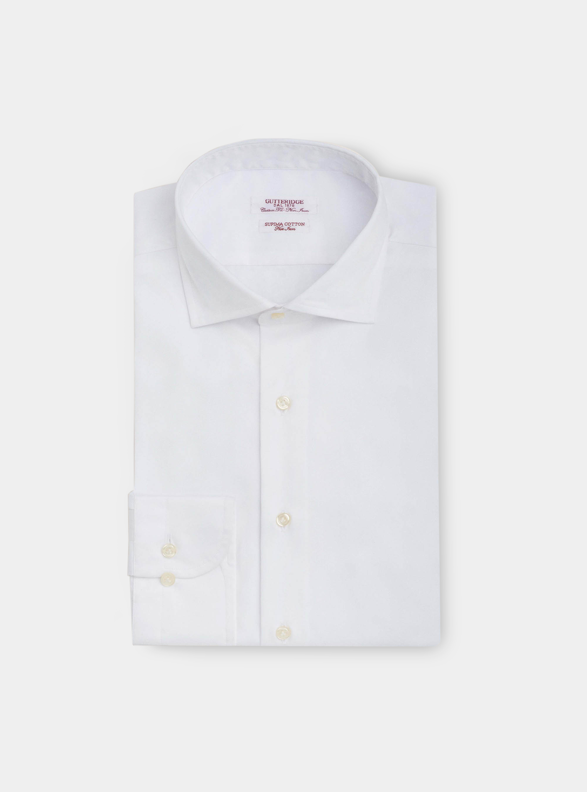 Camicia comfort fit classica in twill di cotone no-iron, BIANCO