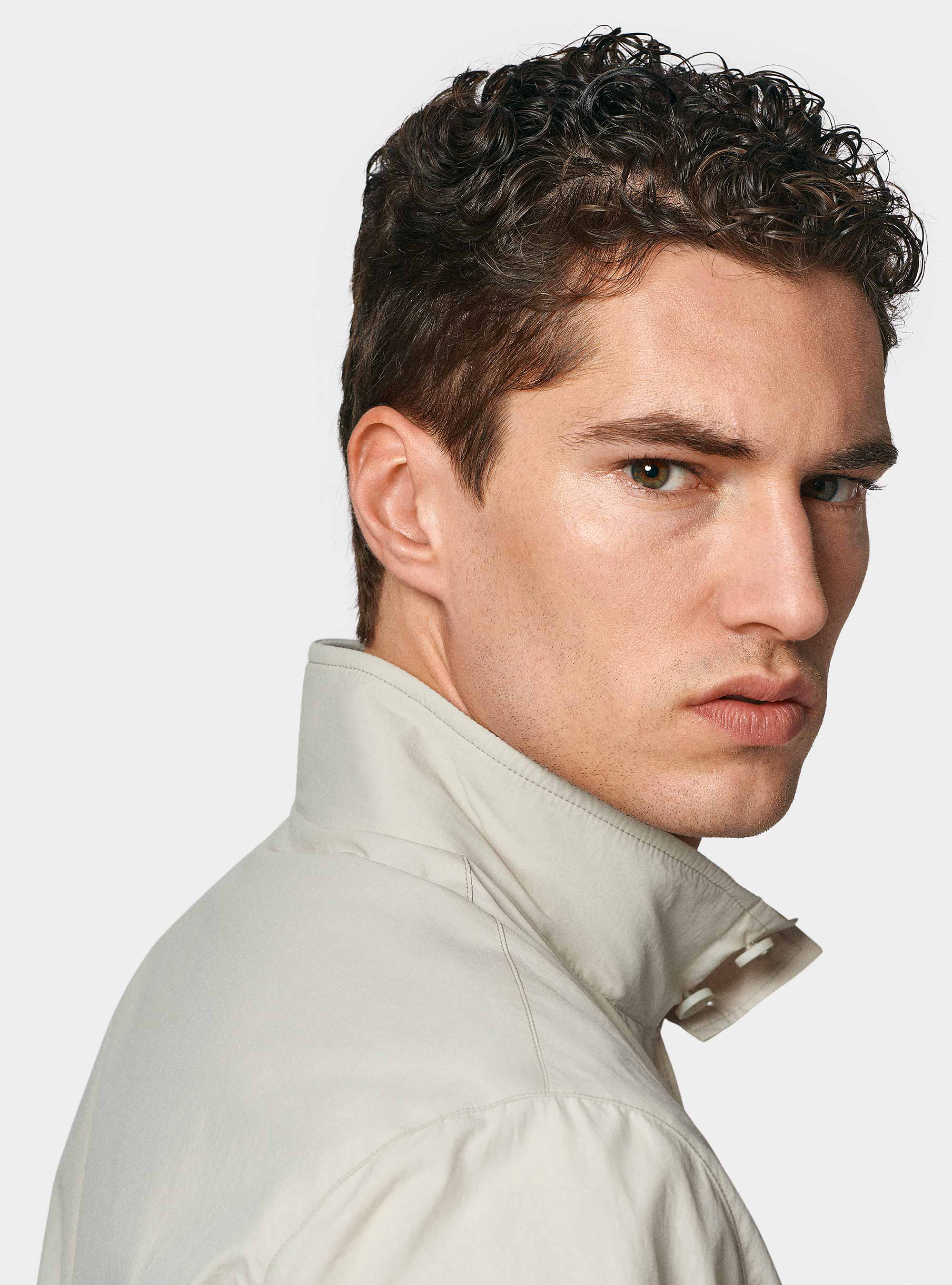 Bomber jacket in technical fabric, ECRU