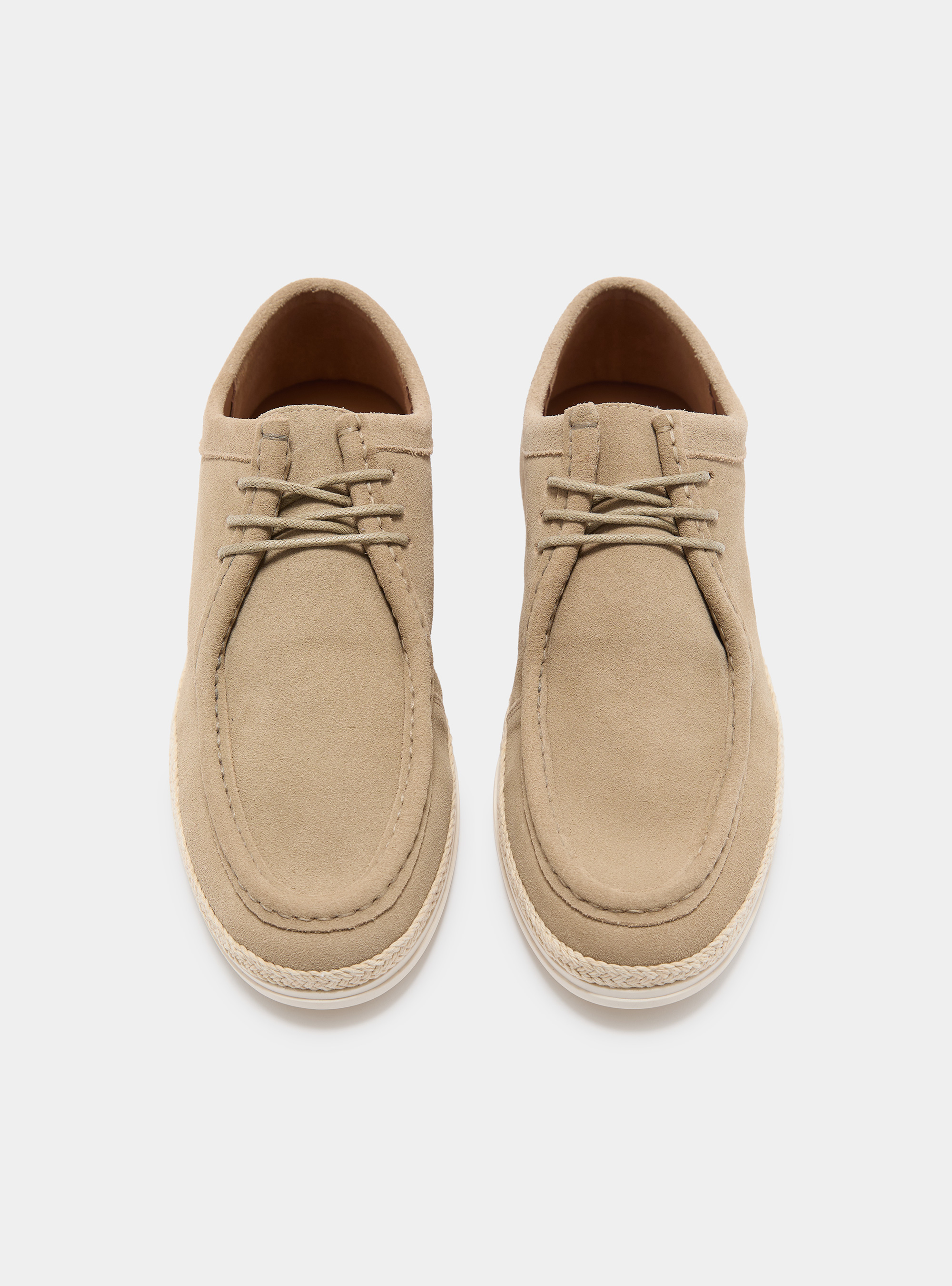 Paraboot stringato in suede, CRUDO
