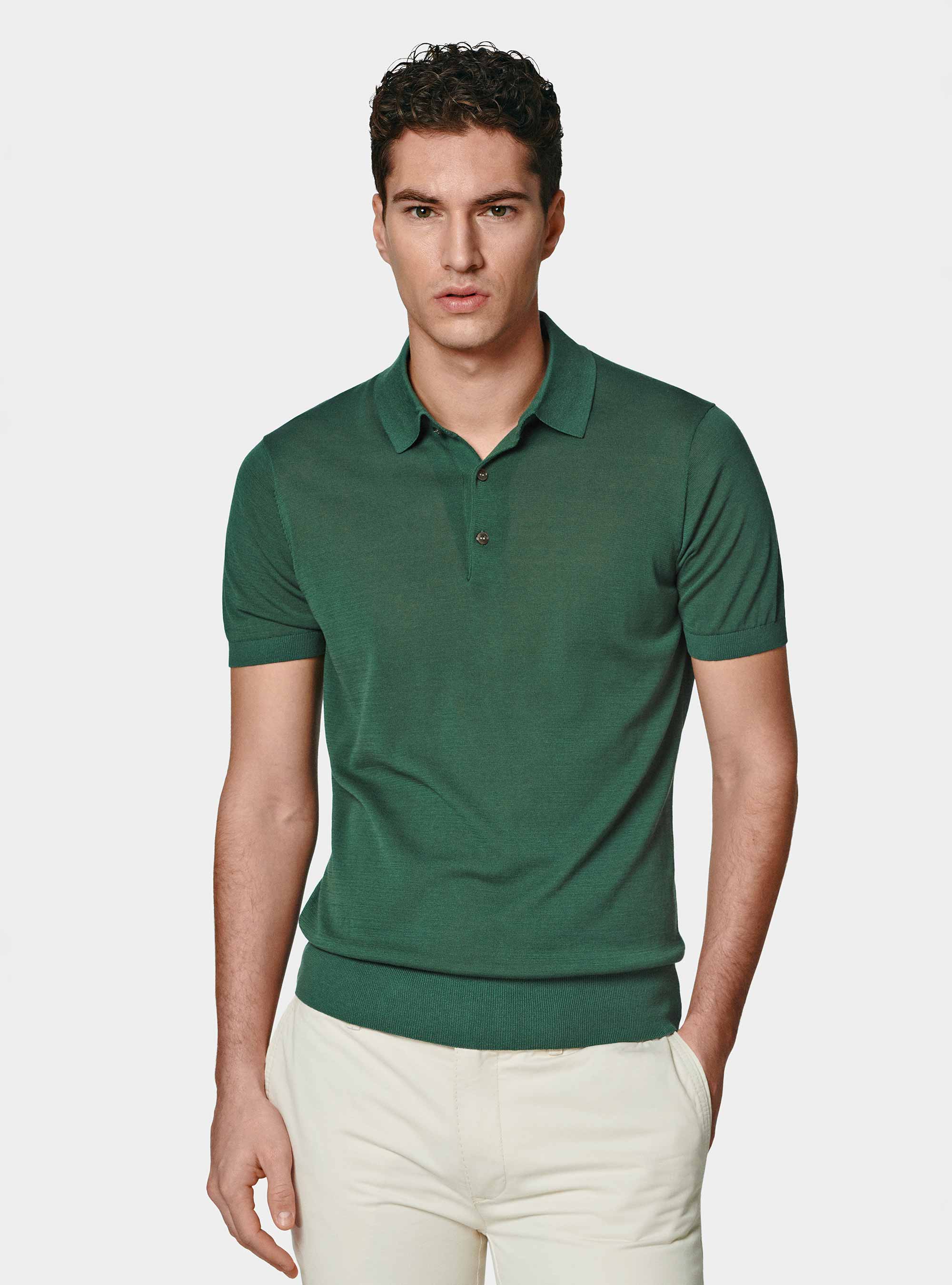 Cotton and silk polo shirt | Gutteridge | Men's Sweaters