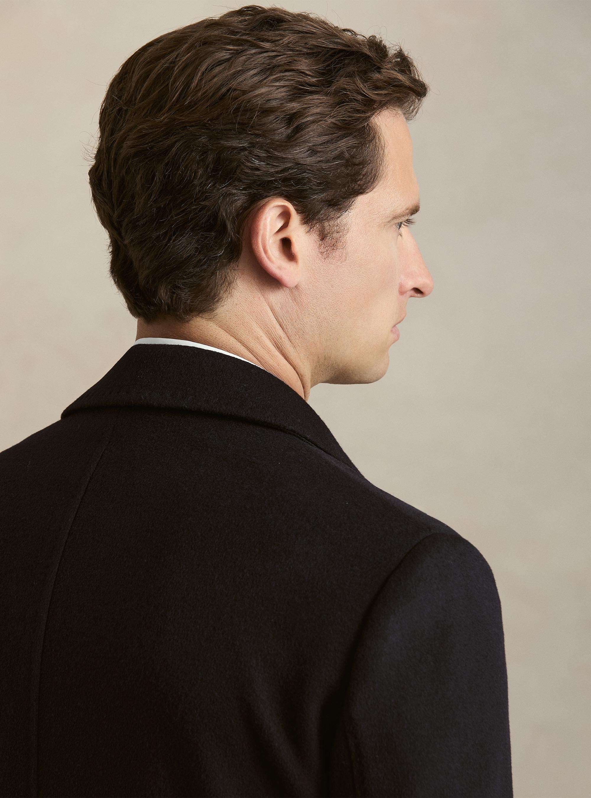 Double-breasted cashmere-blend coat, NAVY BLUE