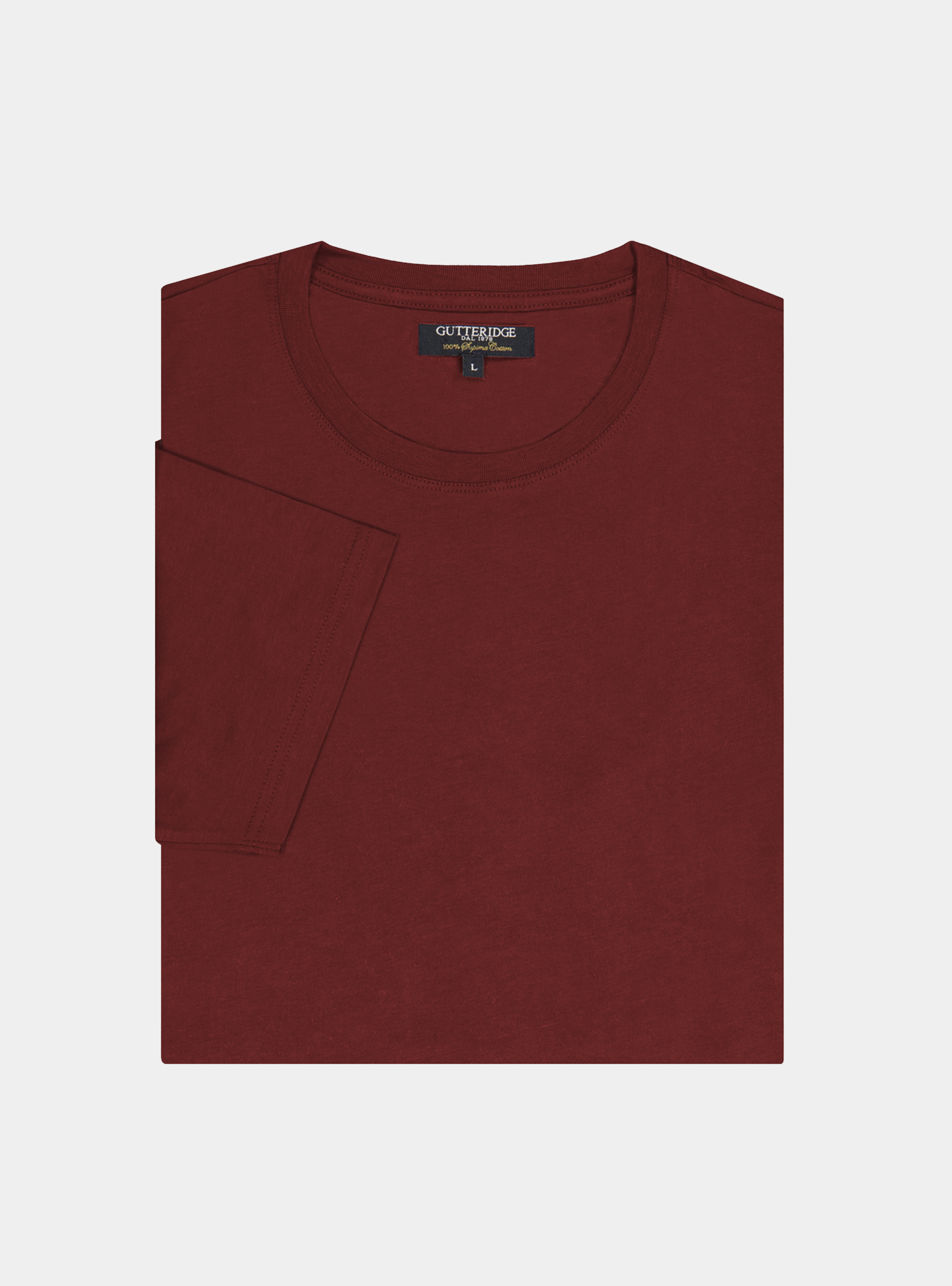 Gutteridge - Tshirt in jersey di cotone tinta unita, Unisex, Bordeaux, Taglia: XXL