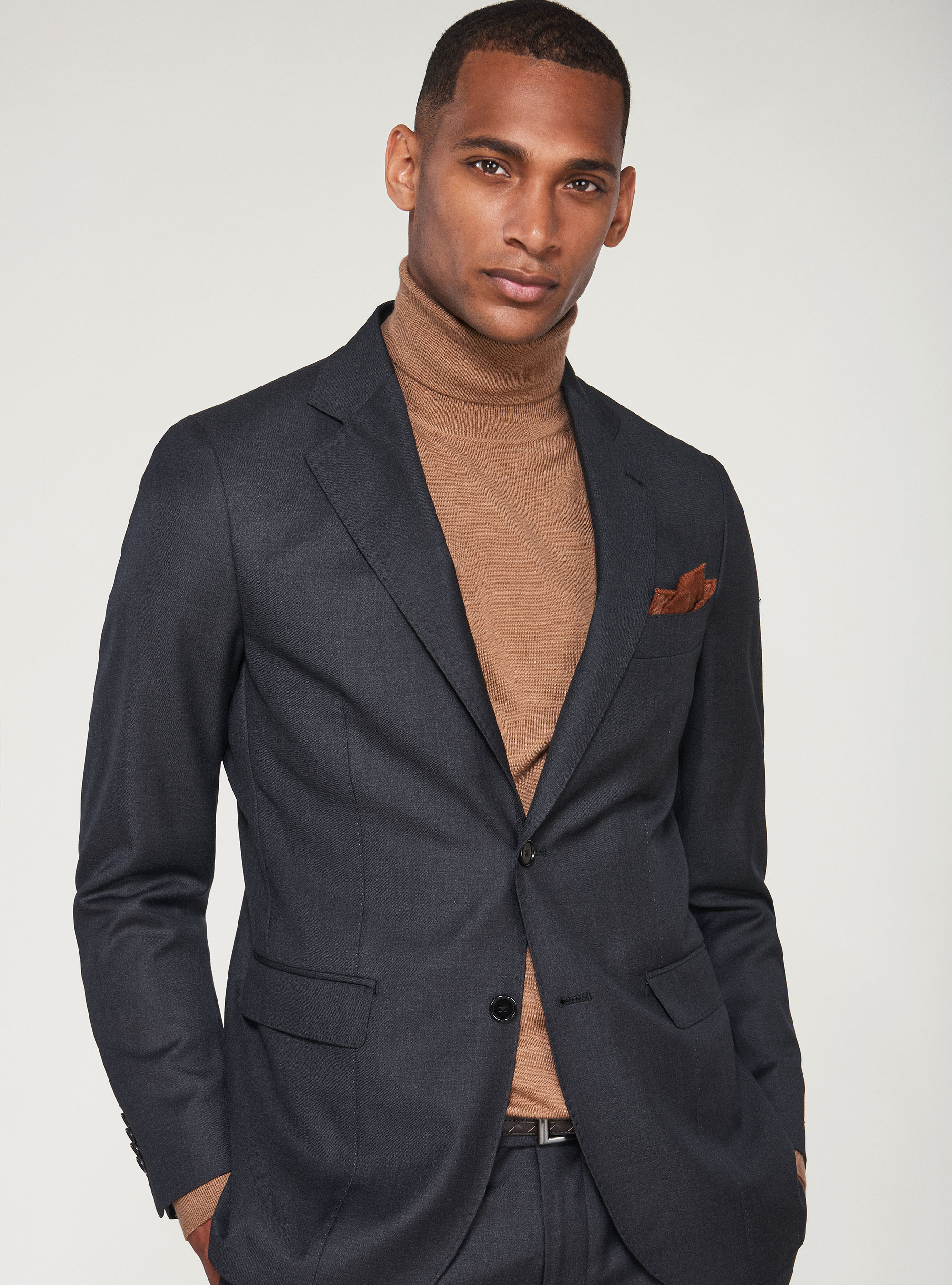 S110's Anzugjacke aus reiner Wolle, ASFALTO 0115C