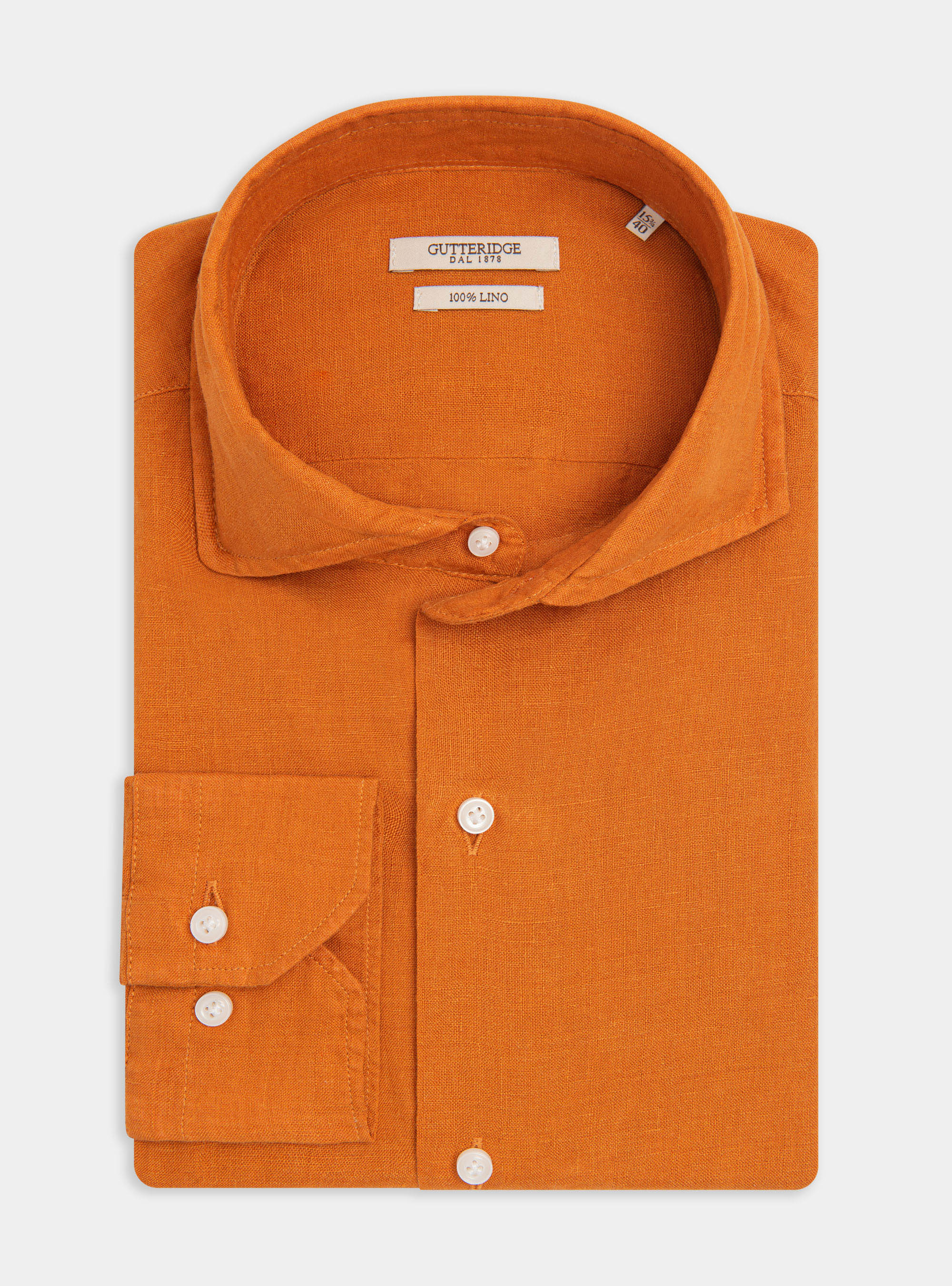 Camisa de cuello franc&eacute;s de lino puro, 0713C ZUCCA