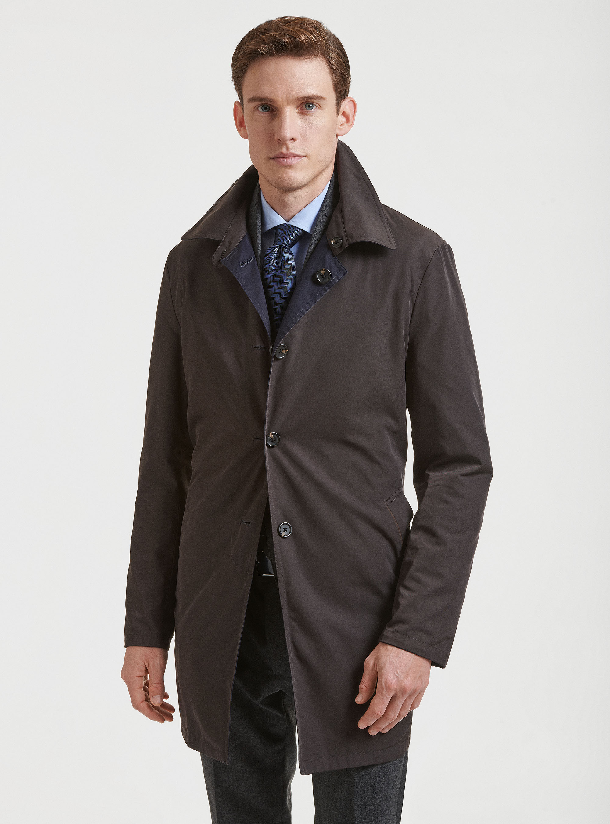 Impermeabile reversibile in tessuto tecnico, BLU NAVY