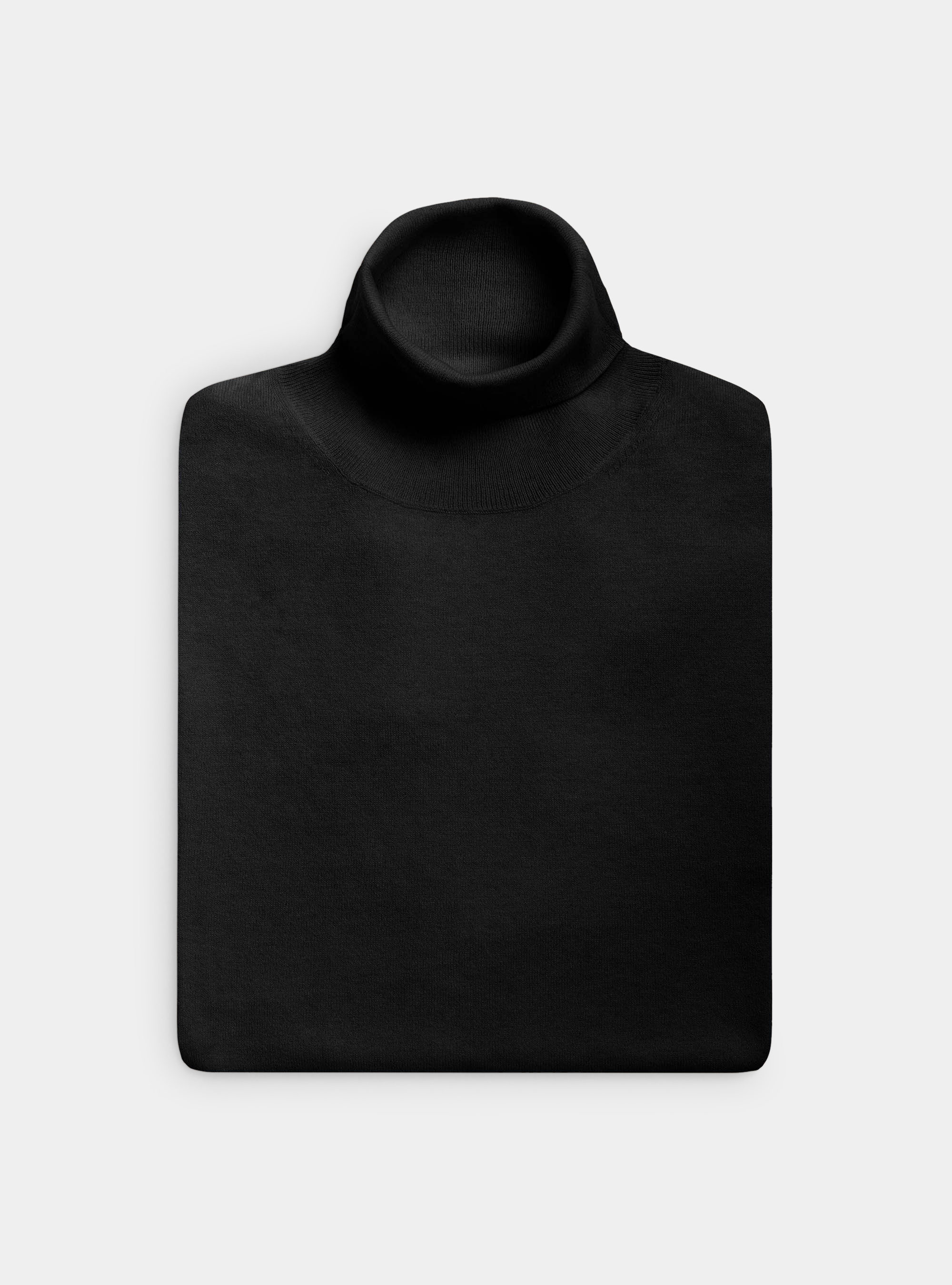 Pull à col roulé en soie de coton et cachemire, NOIR