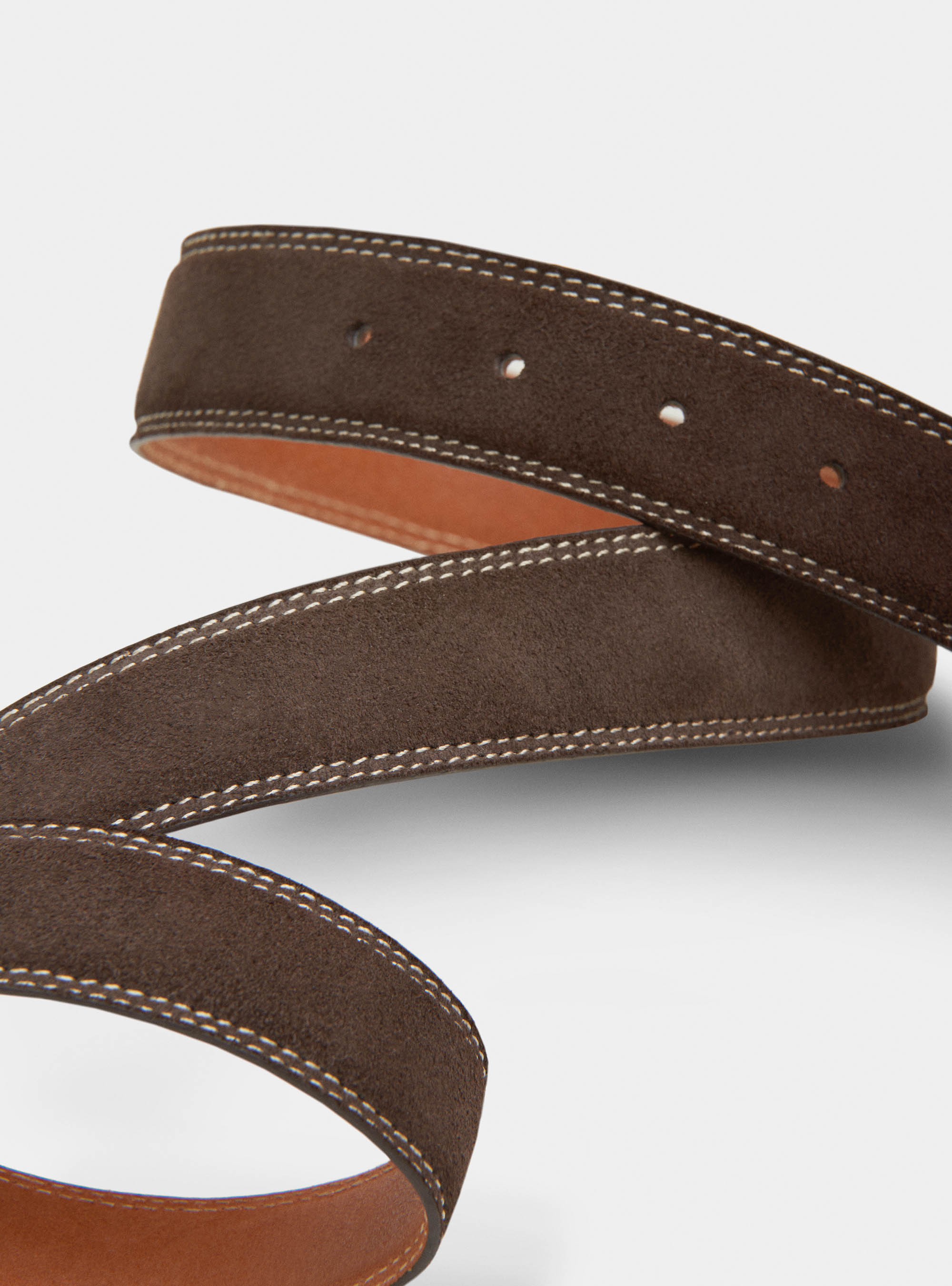 Cintura in suede, MARRONE
