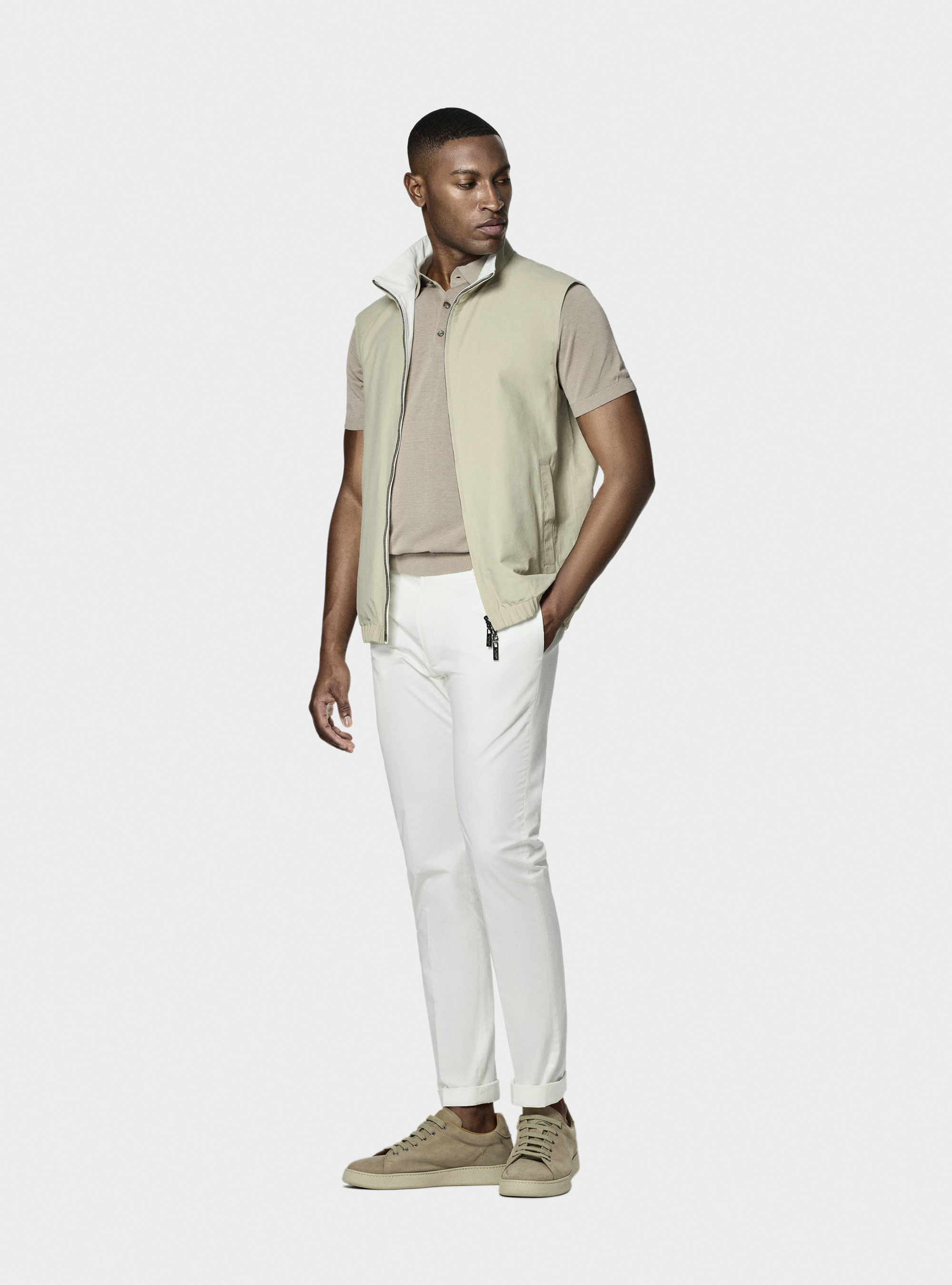 Wendbarer &Auml;rmel aus einer Baumwollmischung, SABBIA 0561C