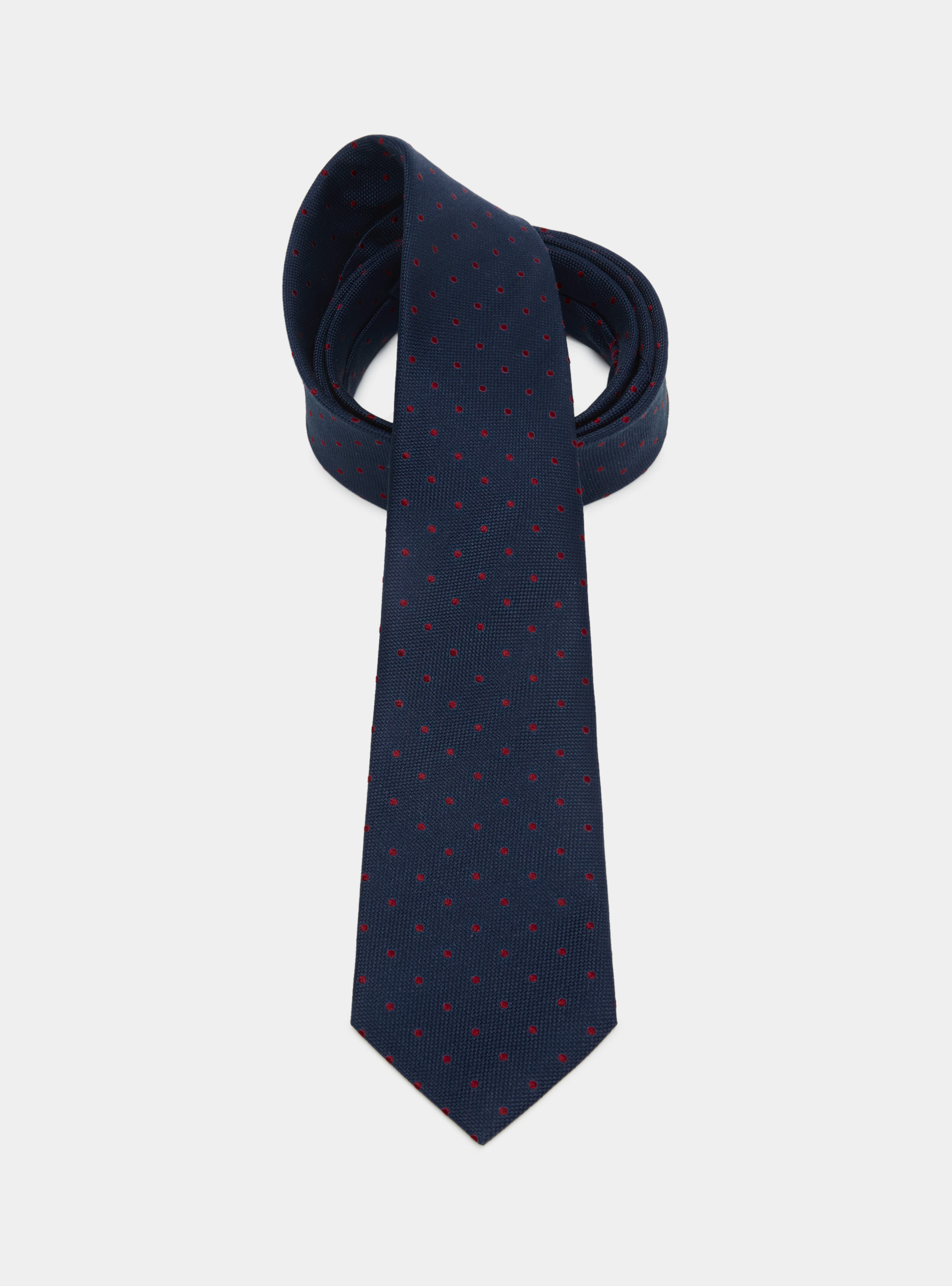 Polka Dot Silk Tie, BLUE / RED