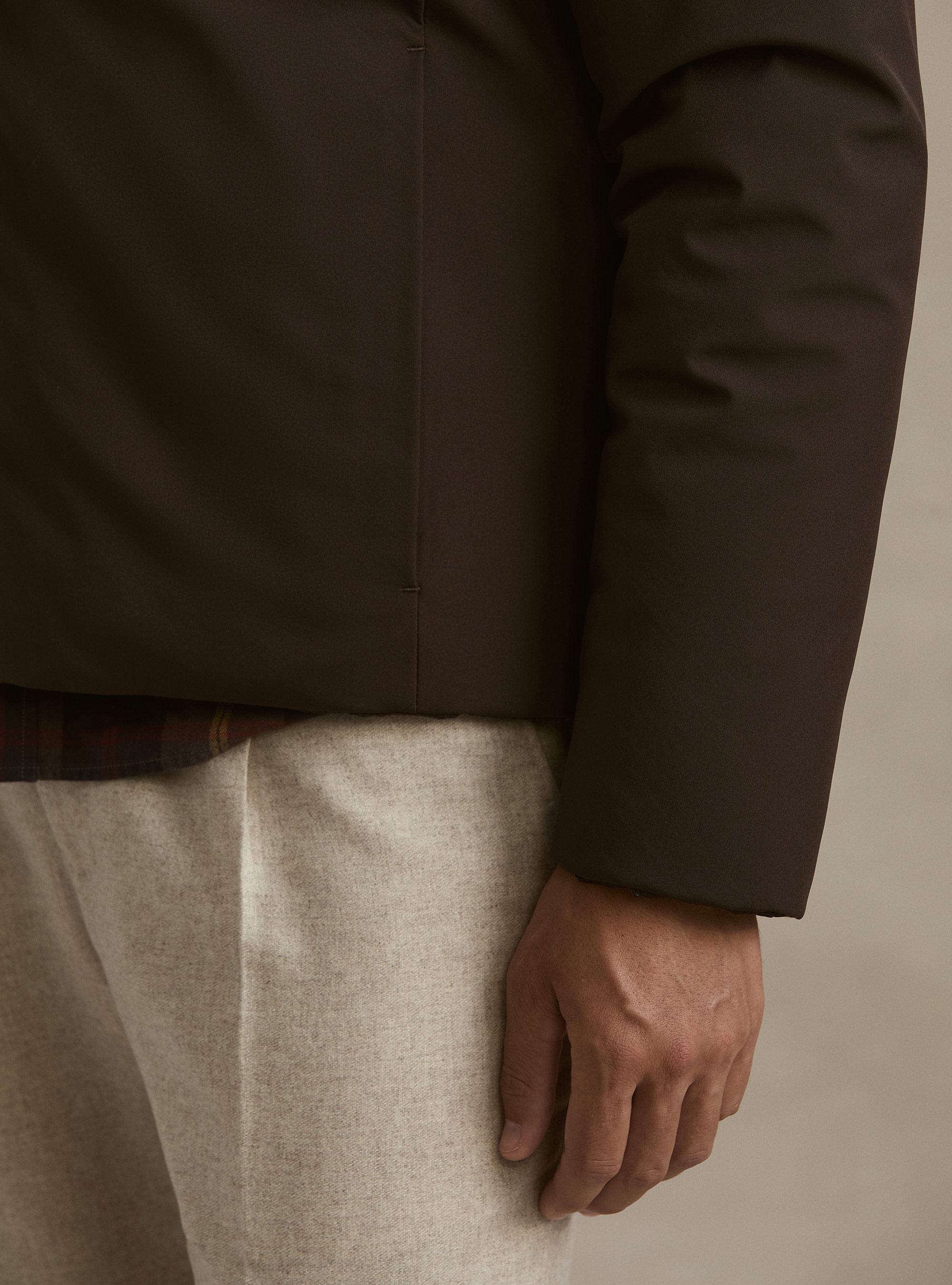 Reversible hooded bomber jacket, MARRONE 0508C